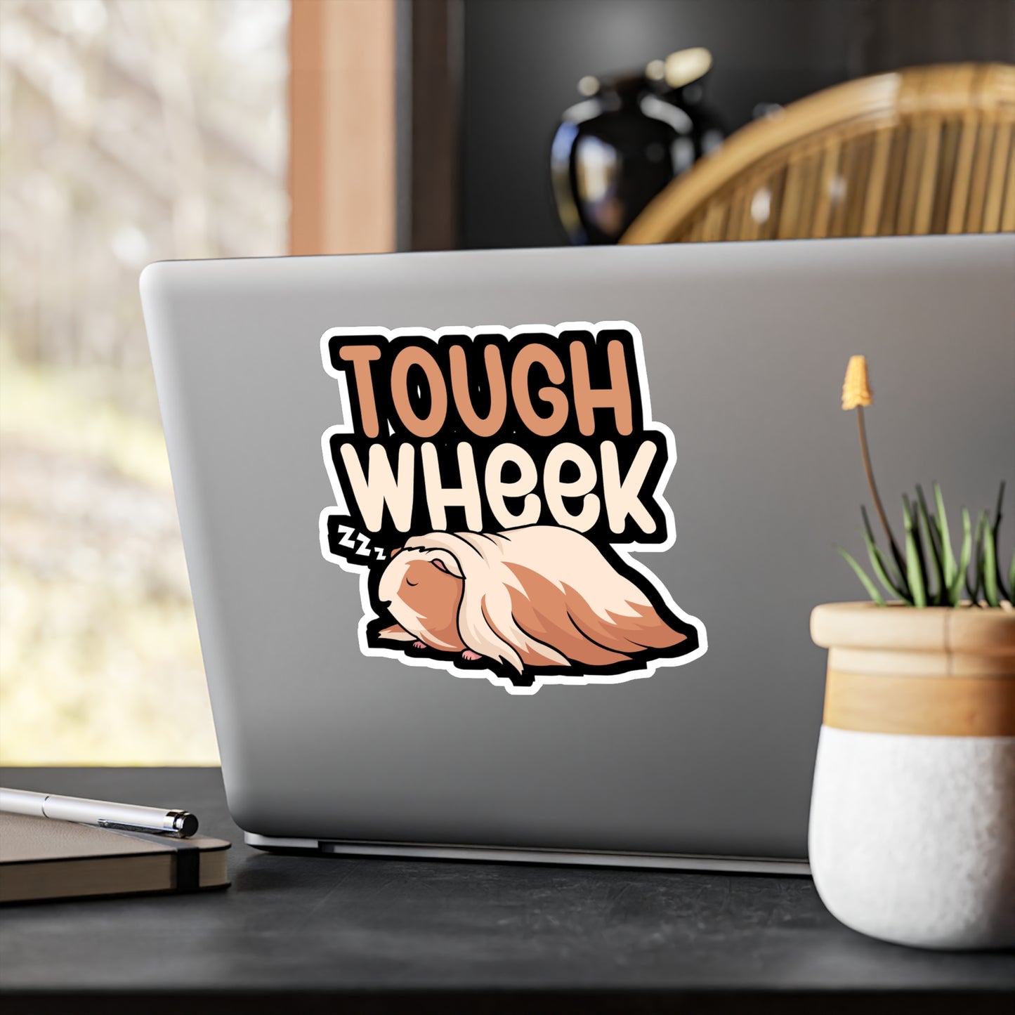 Tough wheek - Guinea pig Sticker for Wall, Laptop, Window, Truck, Car Guinea pig Gift Vinyl Guinea pig dad Decal Sticker