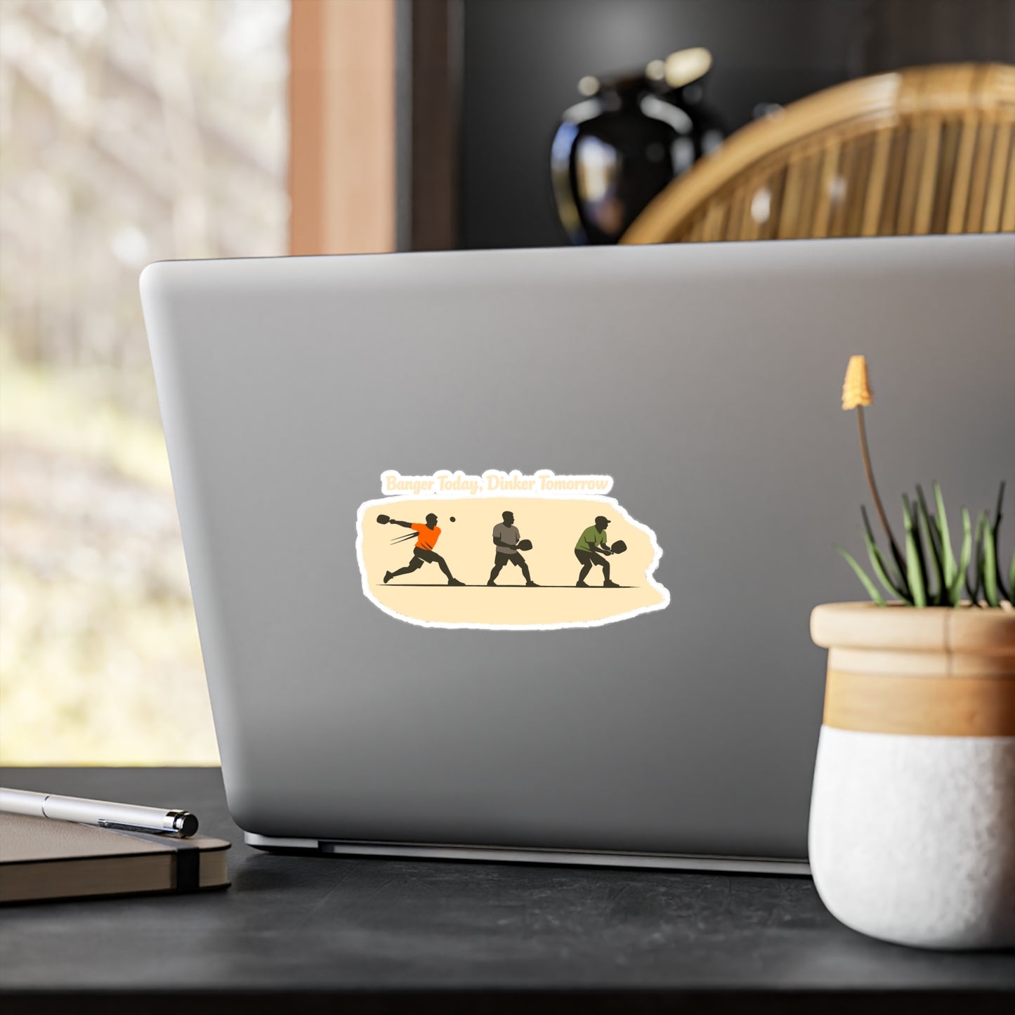 Pickleball Sticker Banger Today, Dinker Tomorrow Funny Athlete Competition Design Waterproof Vinyl Decals for Laptop Water Bottle