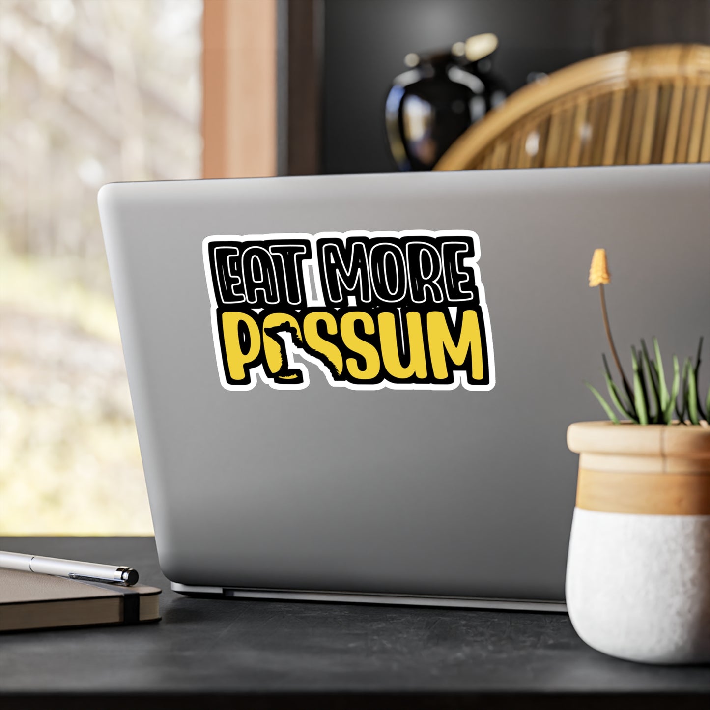 Eat More Possum - Hillybilly Sticker for Wall, Laptop, Window, Truck, Car Hillybilly Gift Vinyl Redneck Decal Sticker