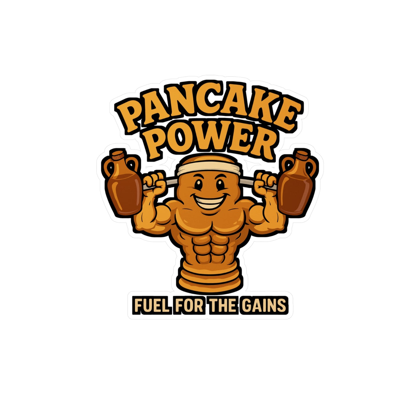 Pancake Power - Bodybuilding Sticker for Gym and Water Bottle - Fitness Motivation for Athletes - Gift Idea for Workout Lovers