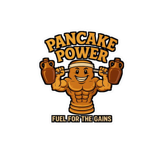 Pancake Power - Bodybuilding Sticker for Gym and Water Bottle - Fitness Motivation for Athletes - Gift Idea for Workout Lovers