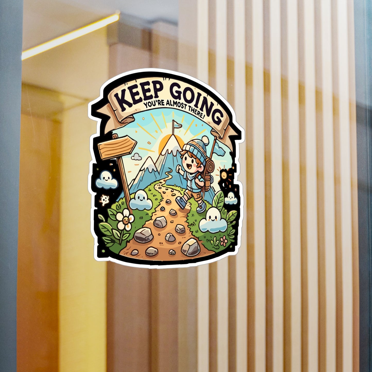 Keep Going, You’re Almost There - Hiking Sticker for Laptop Sticker. Water Bottle Sticker, Vinyl Adventure Decal - Hiking Gift