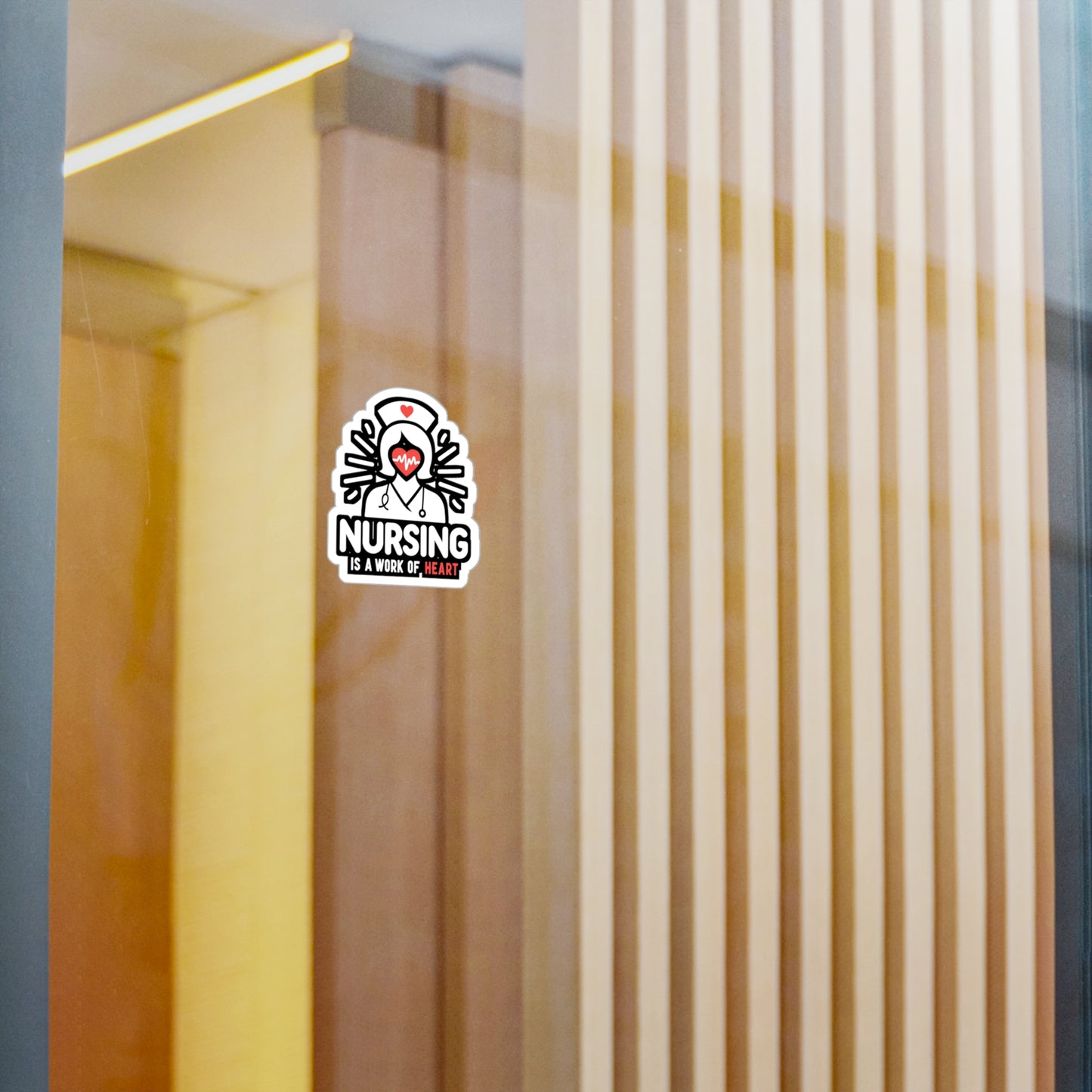 Nursing is a work of heart  - Nurse Sticker for Window Laptop Sticker. Water Bottle Sticker, Vinyl Nursing-student Decal - Nurse Gift