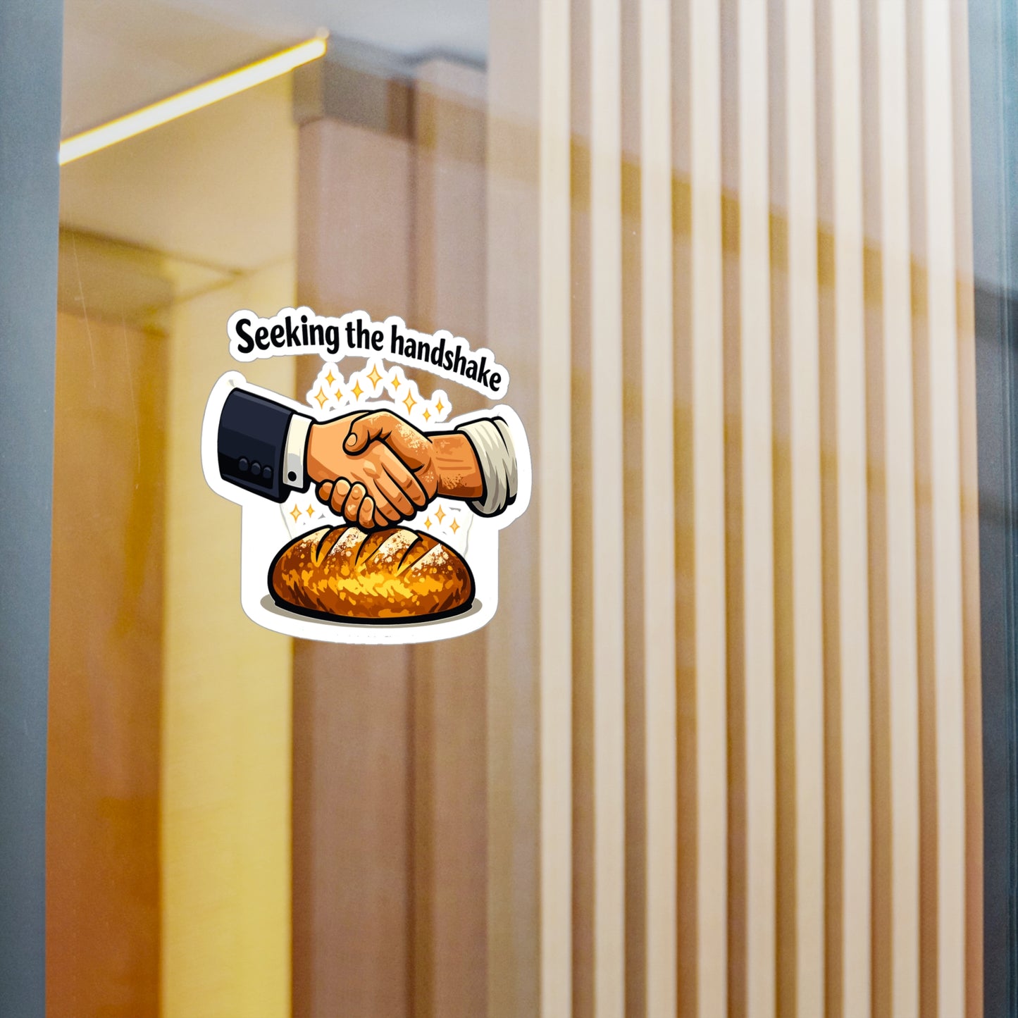 Baking Sticker Seeking the Handshake Sourdough Baker Funny Vinyl Waterproof Decals for Laptop Water Bottle, No Soggy Vibes
