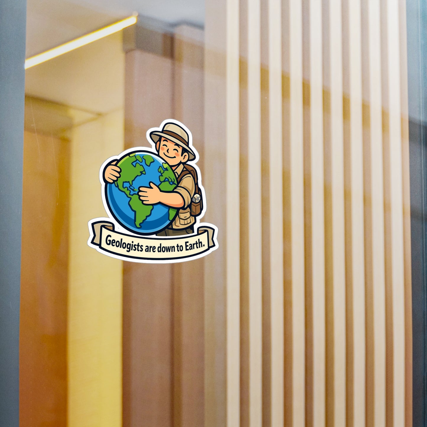 Geologie Sticker – Geologists are down to Earth Design, Geology Rocks Minerals Tectonics Vinyl sticker decals for Laptop, Water Bottle, Waterproof