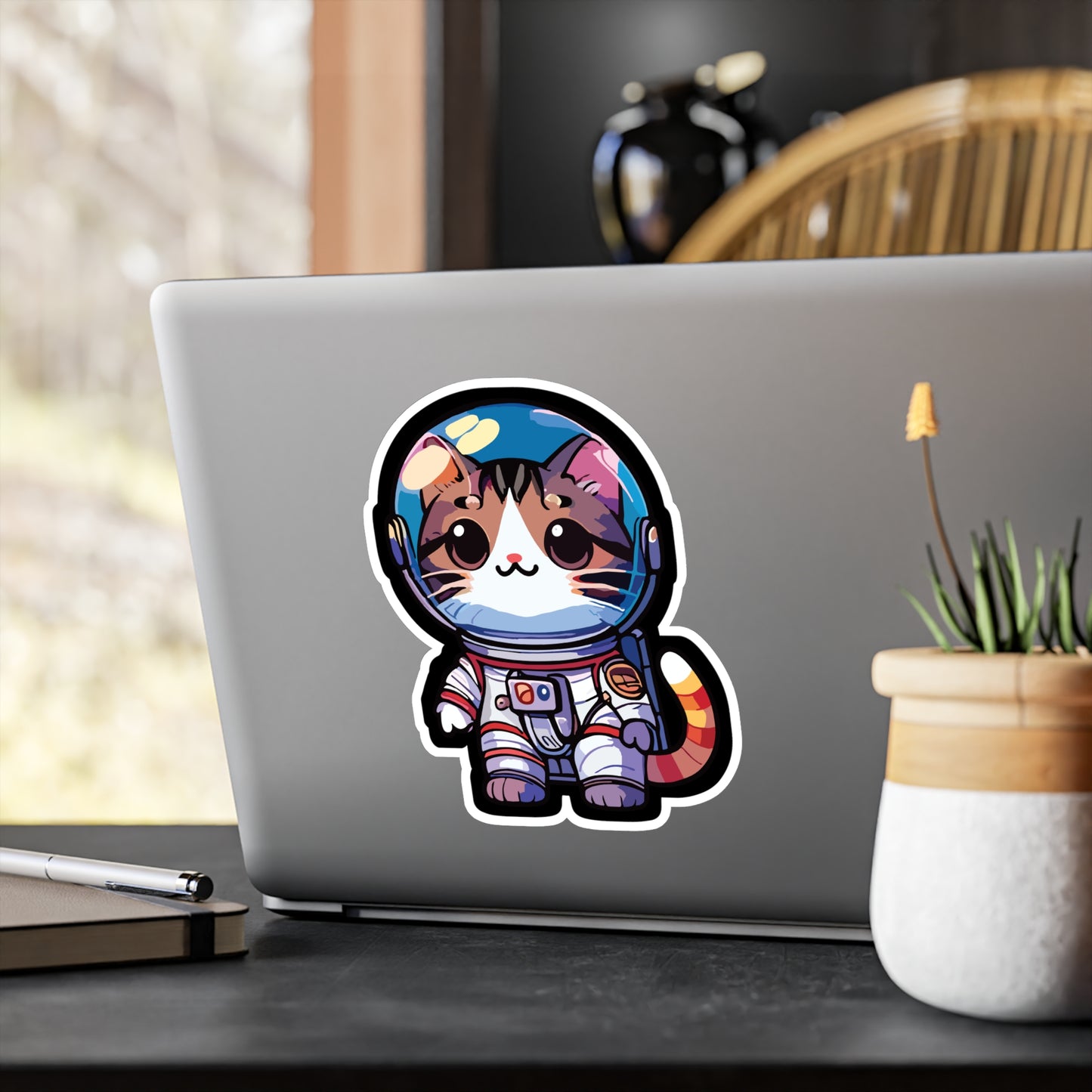 Astronaut Cat - Space Sticker for Car Window Laptop Sticker. Water Bottle Sticker, Vinyl Astronaut Decal, Cadet Sticker - Space Gift