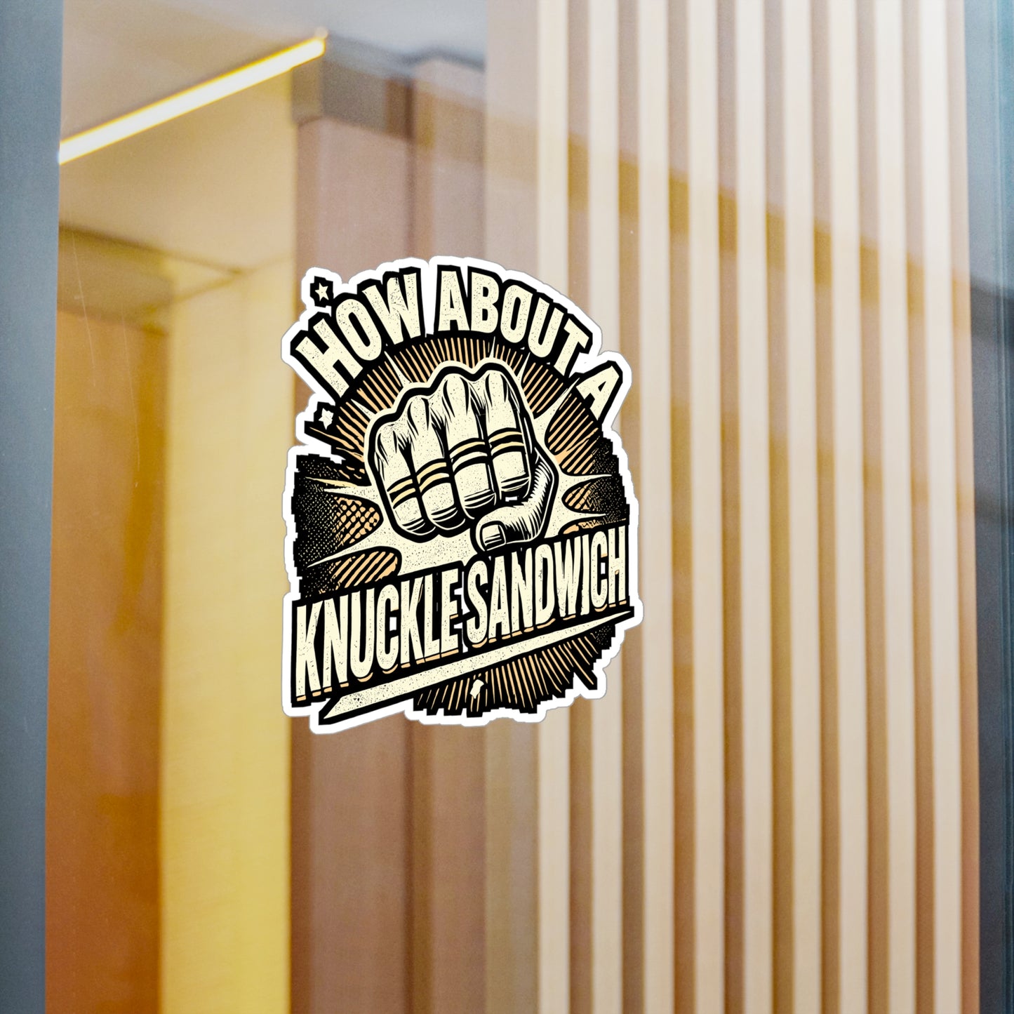 How About A Sandwich Knuckle – MMA Vinyl Sticker for Car, Laptop & Water Bottle | Boxing Gift for Fighters