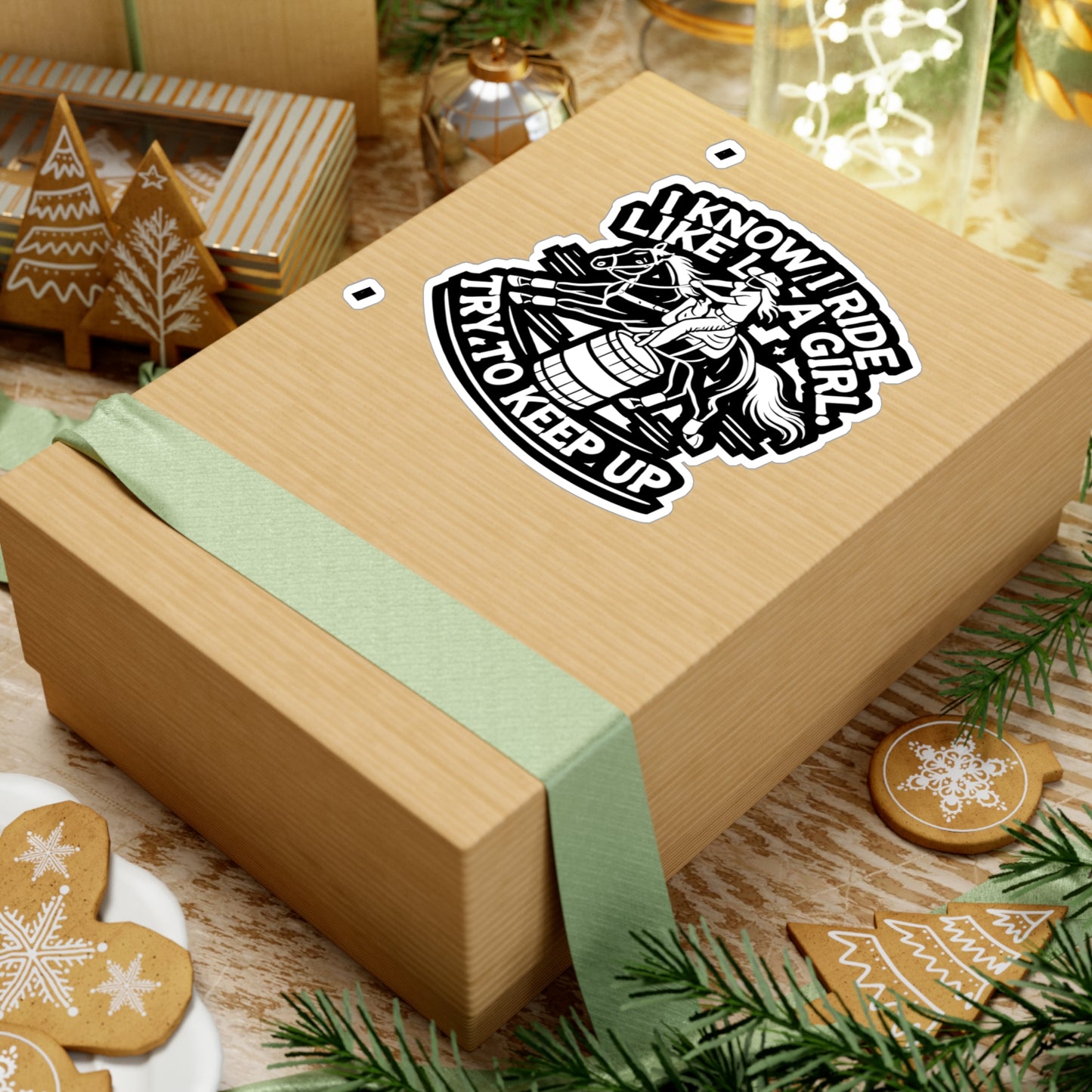 I Know I Ride Like a Girl Try To Keep Up - Barrel-racing Sticker for Laptop Sticker. Water Bottle Sticker, Vinyl Horse Decal - Barrel-racing Gift