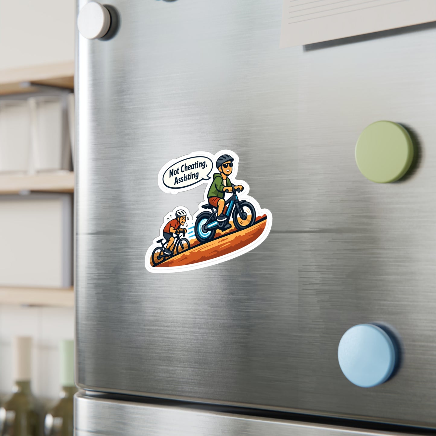 E-Bike Sticker Not Cheating, Assisting funny electric bike decals waterproof vinyl for Laptop Water Bottle ecycling e cyclist