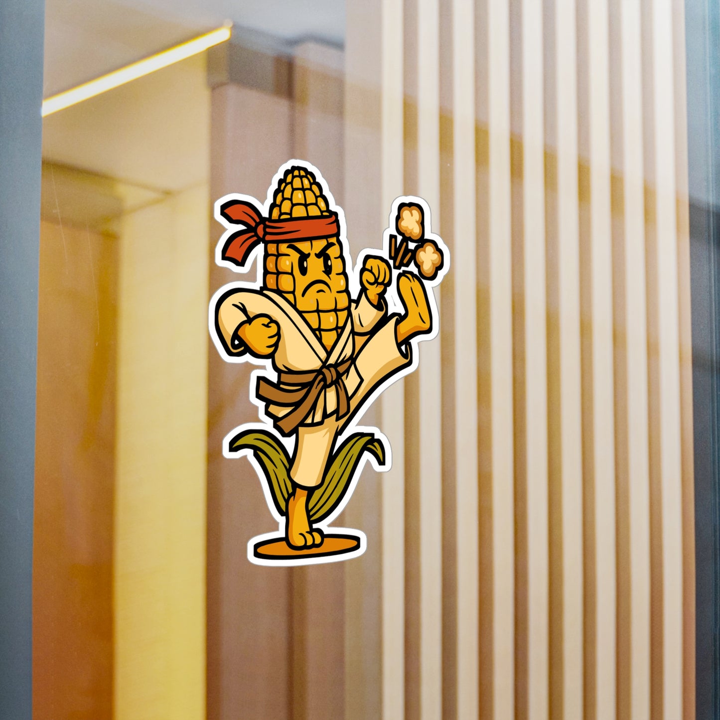 Karate Corn - Karate Sticker for Laptop, Water Bottle - Funny Gift for Martial Arts Fans, Kids, Teens, Boys, Girls