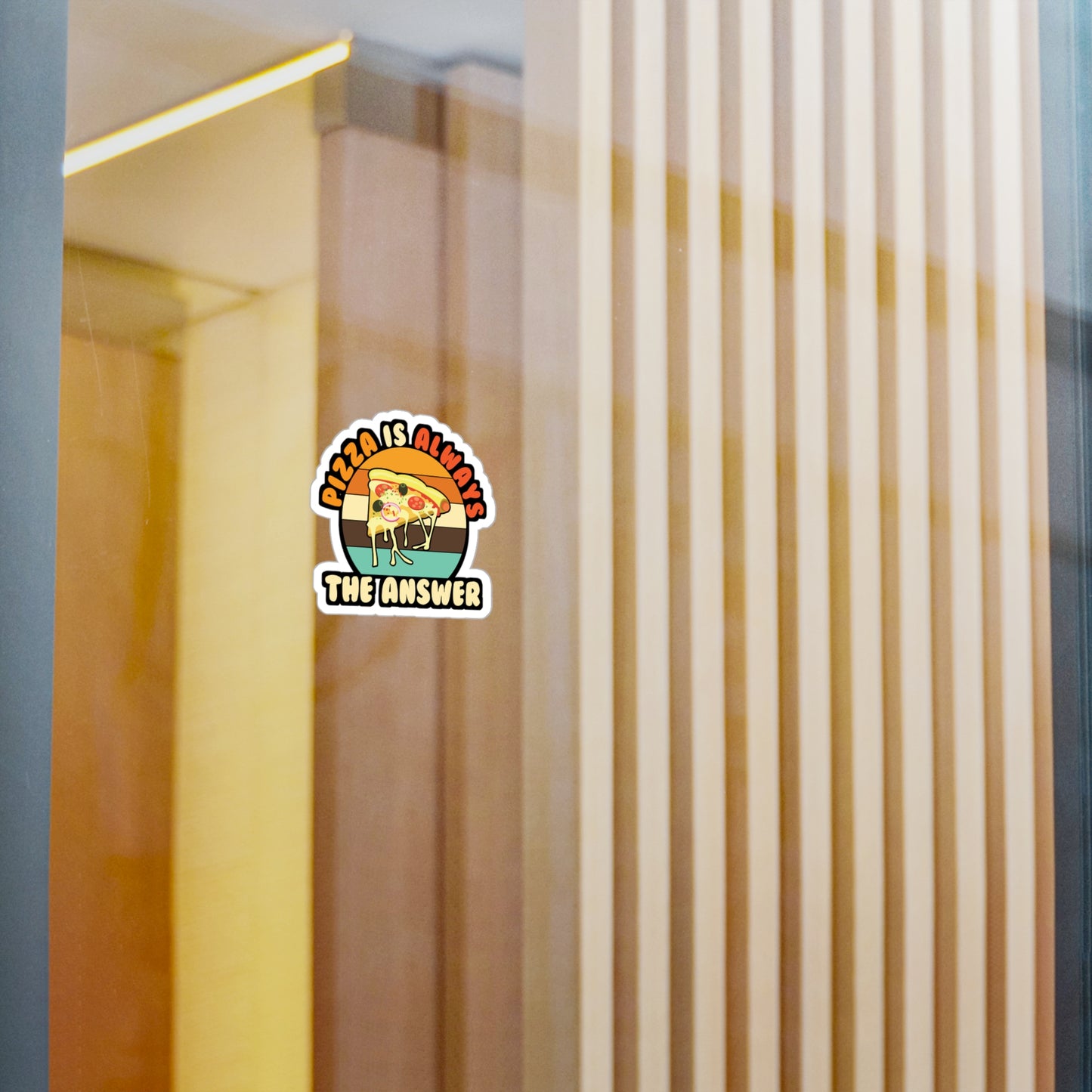 Pizza Is Always The Answer - Pizza Sticker for Laptop Sticker. Water Bottle Sticker, Vinyl Pyramid Decal - Pizza Gift