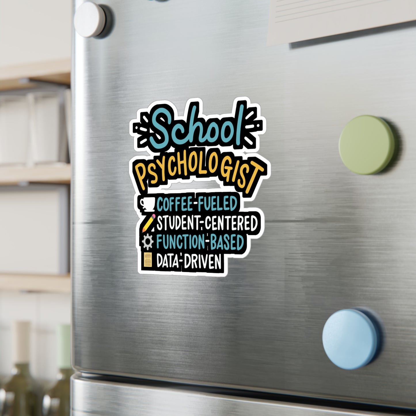 Coffee Fueled School Psychologist - School-psychologist Sticker for Laptop Sticker. Water Bottle Sticker, Vinyl Psychiatrist Decal - School-psychologist Gift