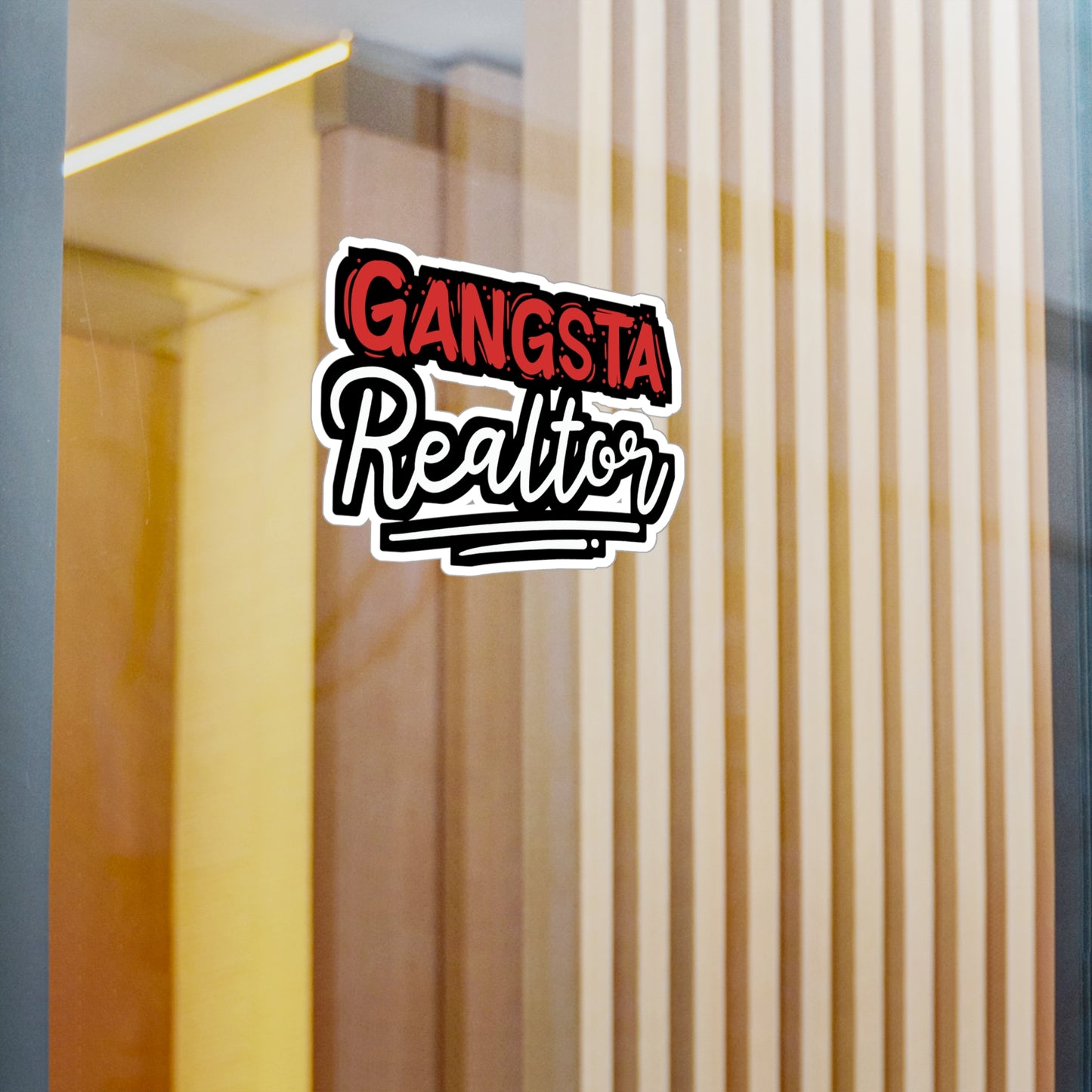 Gangsta Realtor - Realtor Sticker for Laptop Sticker. Water Bottle Sticker, Vinyl Closure Decal - Realtor Gift