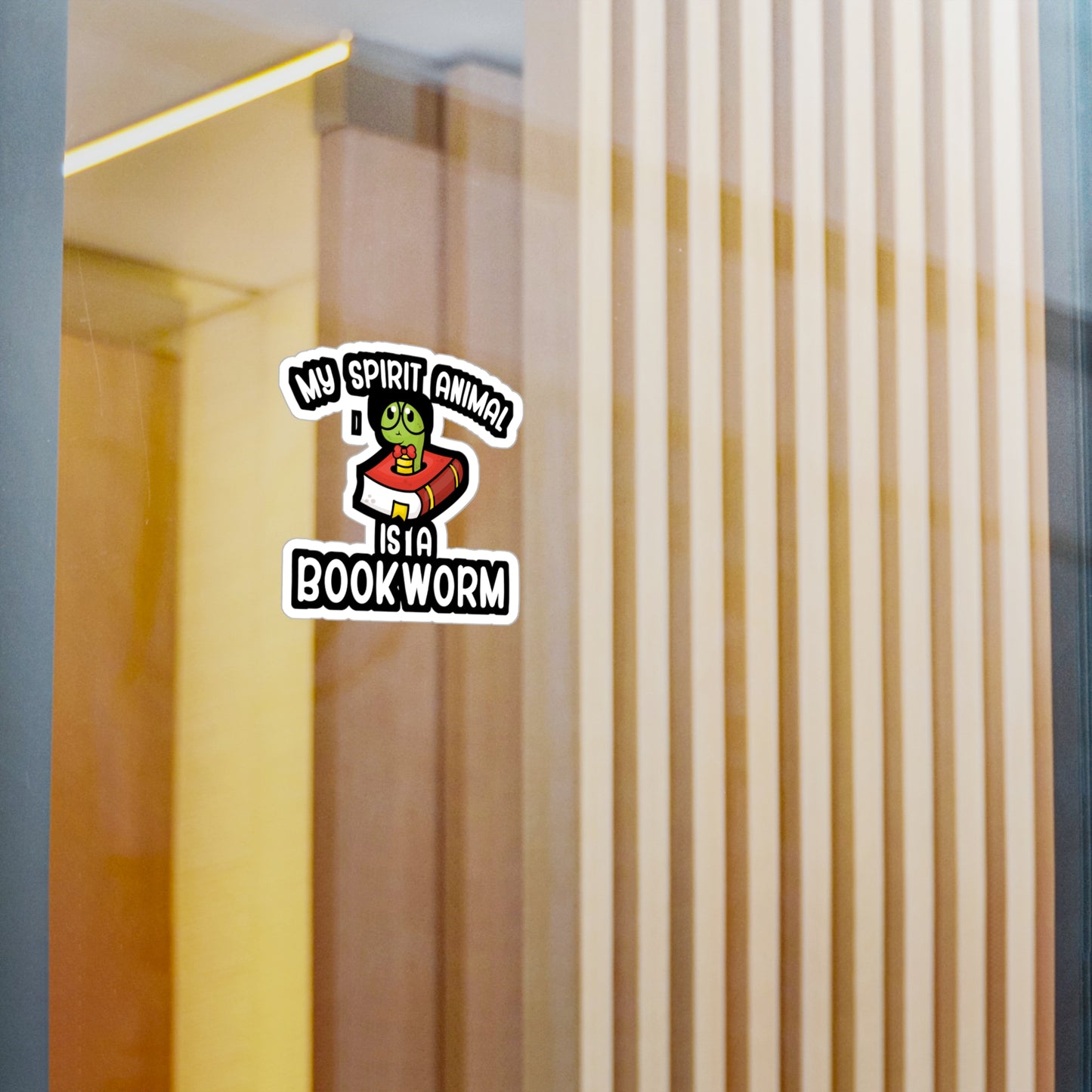 My spirit animal is a bookworm - Author Sticker for Wall, Laptop, Window, Truck, Car Author Gift Vinyl Writer Decal Sticker