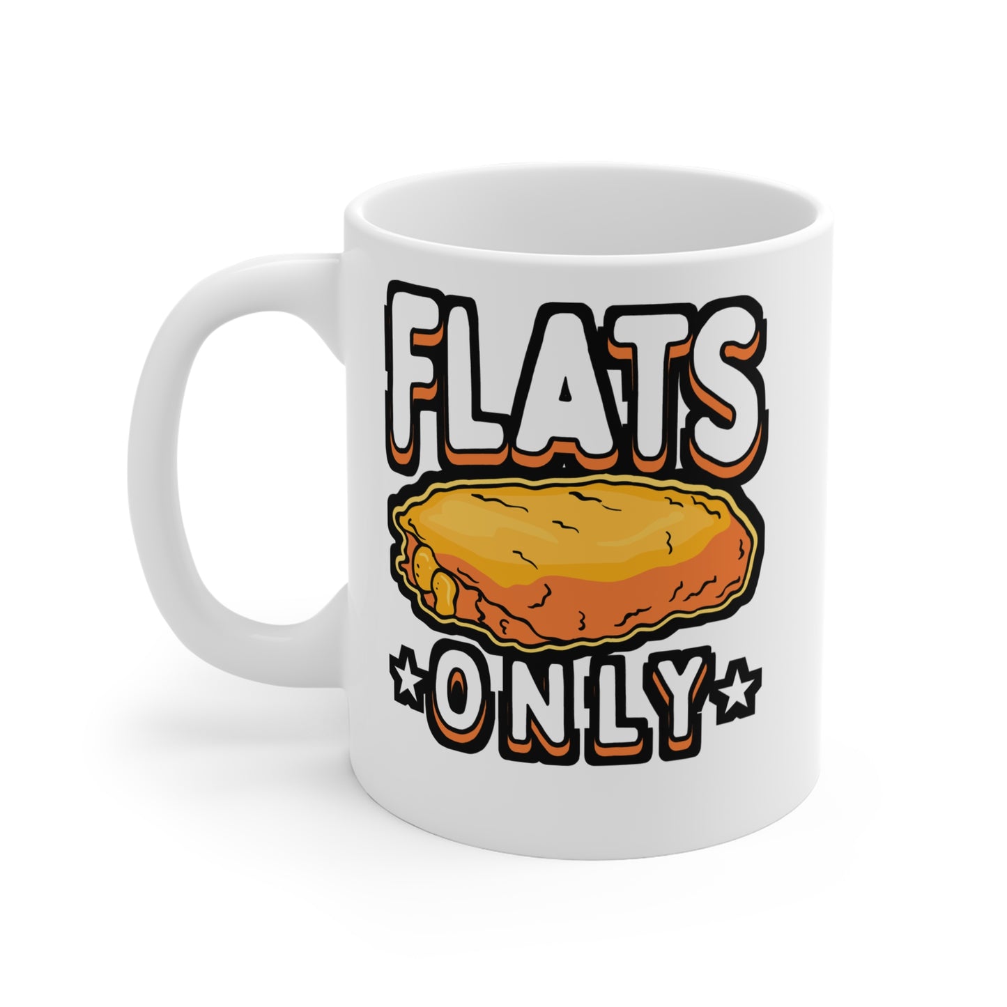 Flats Only Chicken Wings - Chicken-wings Mug for Coffee 11oz. Chicken-wings Cup, White ceramic, Nugget Mug - Chicken-wings Gift