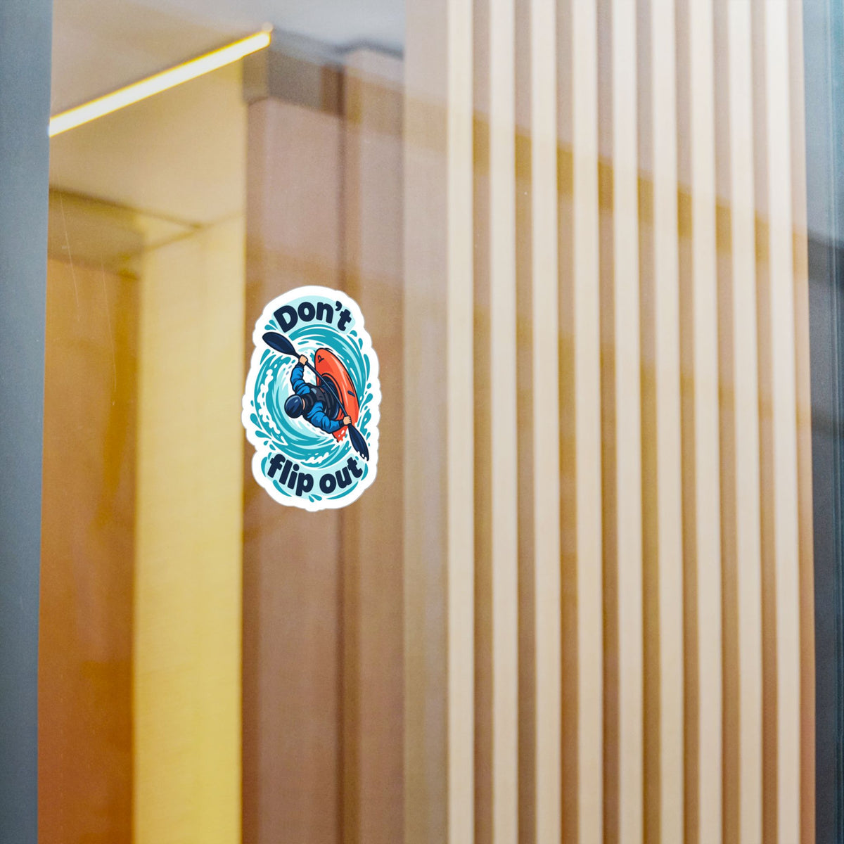 Kayak Sticker - Don’t Flip Out Decals for Kayaking and Rowing Fans, Funny Kayaker Design for Laptop or Water Bottle