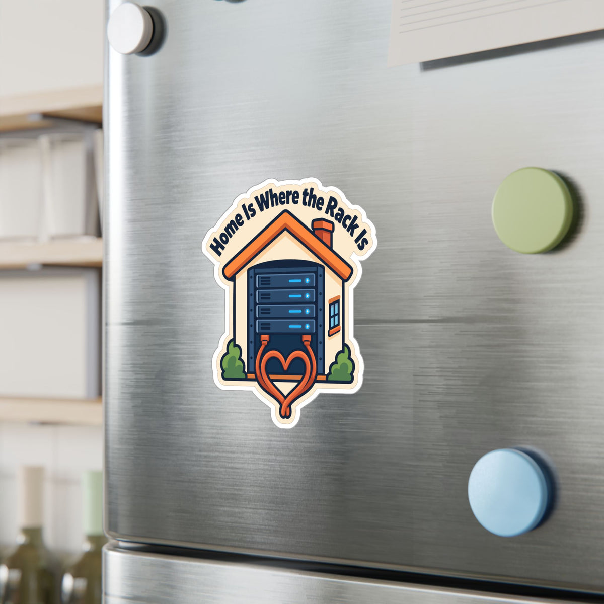 tech Sticker - Home Is Where The Rack Is - Reboot Button Bandage decals for Laptop and Water Bottle