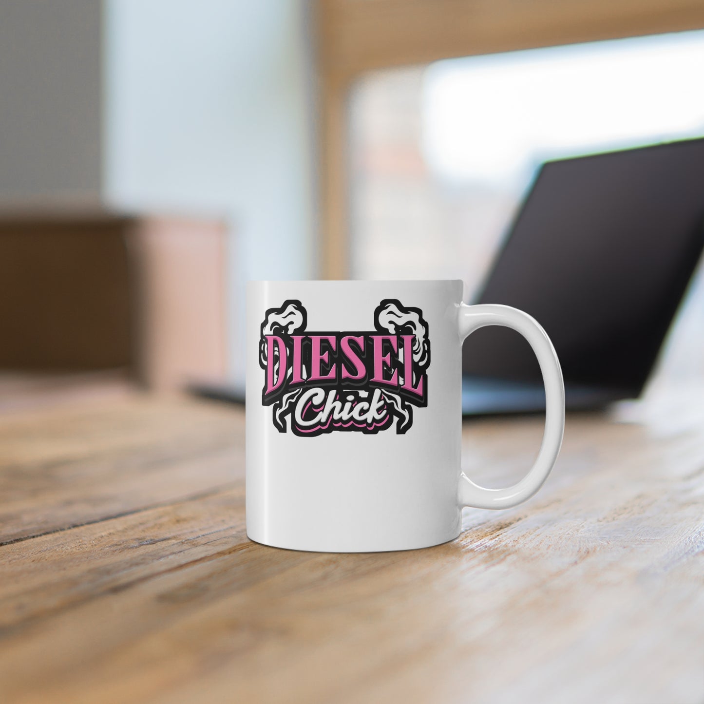 Diesel Chick - Mechanic Mug for Coffee 11oz. Mechanic Cup, White ceramic, Grease Mug, Stock Tea Cup - Mechanic Gift