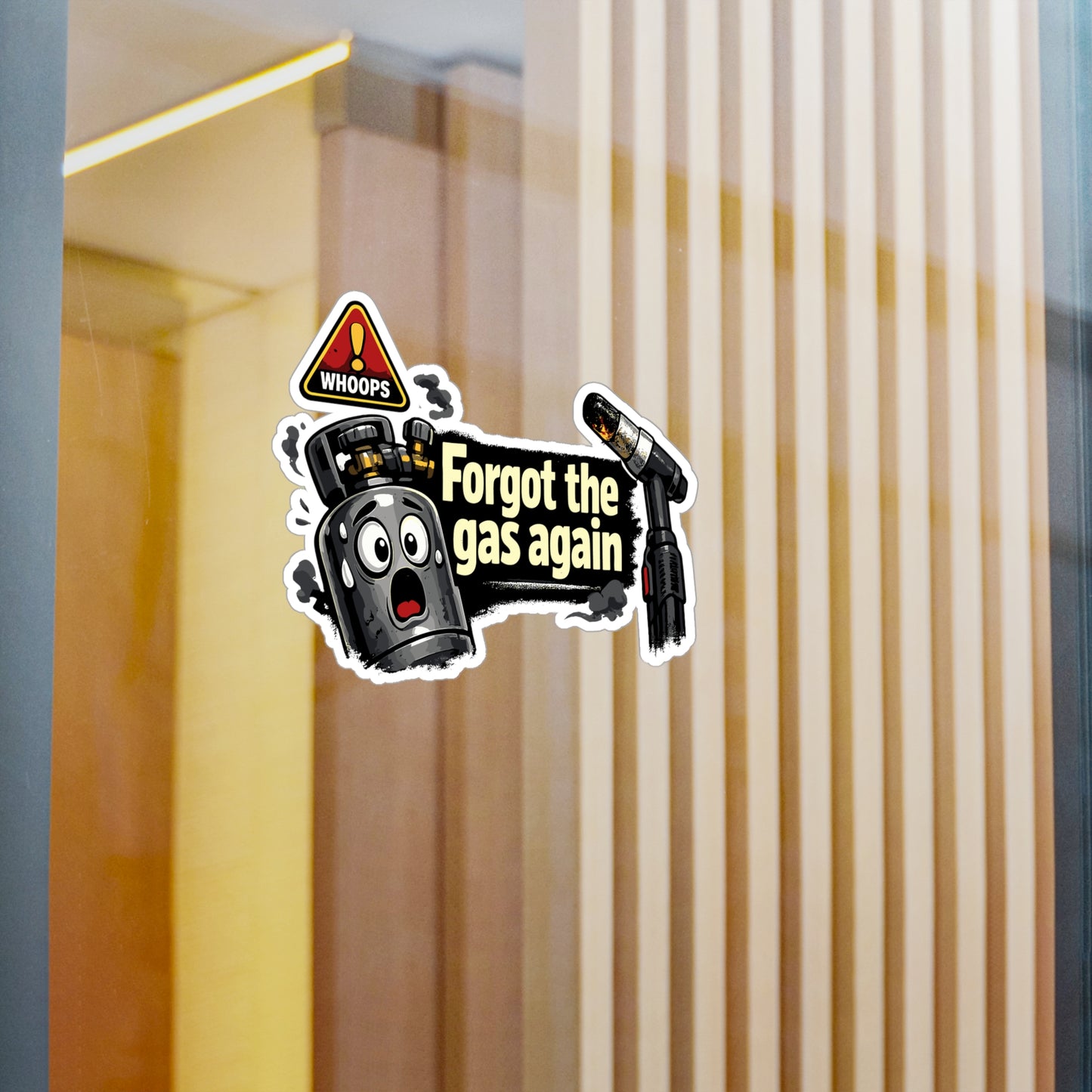 Welder Sticker "Forgot the gas again" Funny Welding Decals for Fabricator, Arc Welding Humor, Waterproof Vinyl for Laptop, Water Bottle