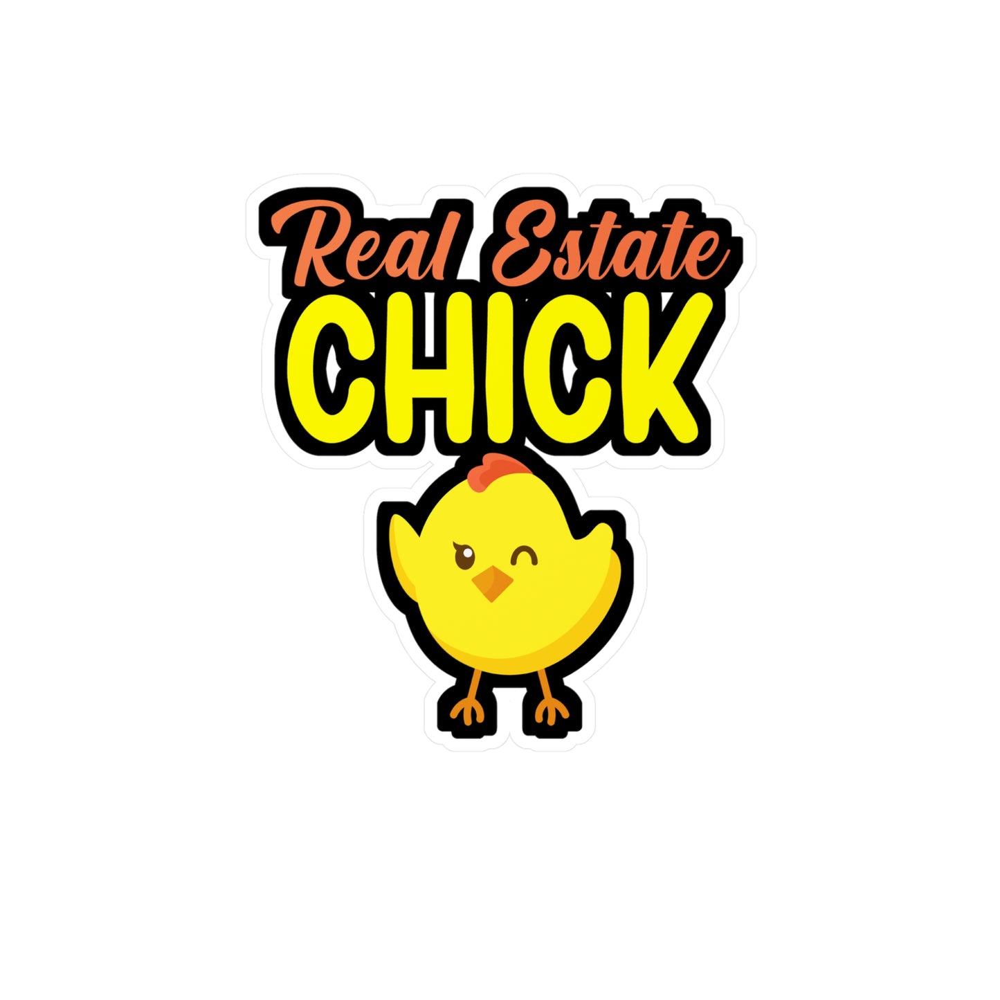Real estate chick - Real estate Sticker for Wall, Laptop, Window, Truck, Car Real estate Gift Vinyl Real estate agent Decal Sticker