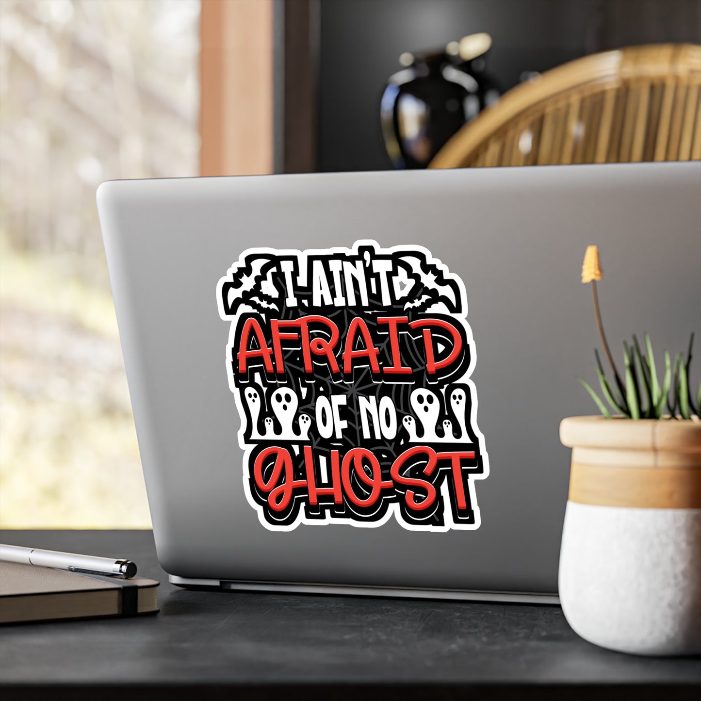 I Ain't Afraid Of No Ghost - Ghost-hunter Sticker for Laptop Sticker. Water Bottle Sticker, Vinyl Flashlight Decal - Ghost-hunter Gift