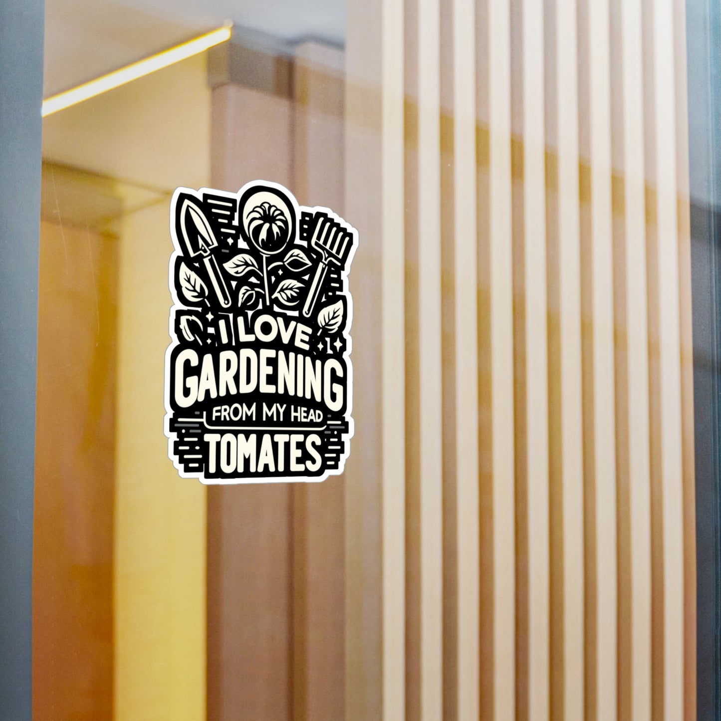 I Love Gardening From My Head Tomatoes - Gardening Sticker for Laptop Sticker. Water Bottle Sticker, Vinyl Landscaper Decal - Gardening Gift