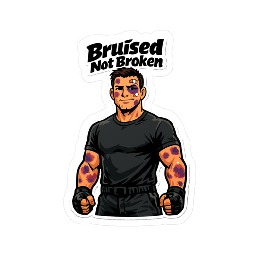 Krav Maga Sticker Bruised Not Broken Martial Arts Self Defense Fitness Vinyl Waterproof Decals for Laptop Water Bottle