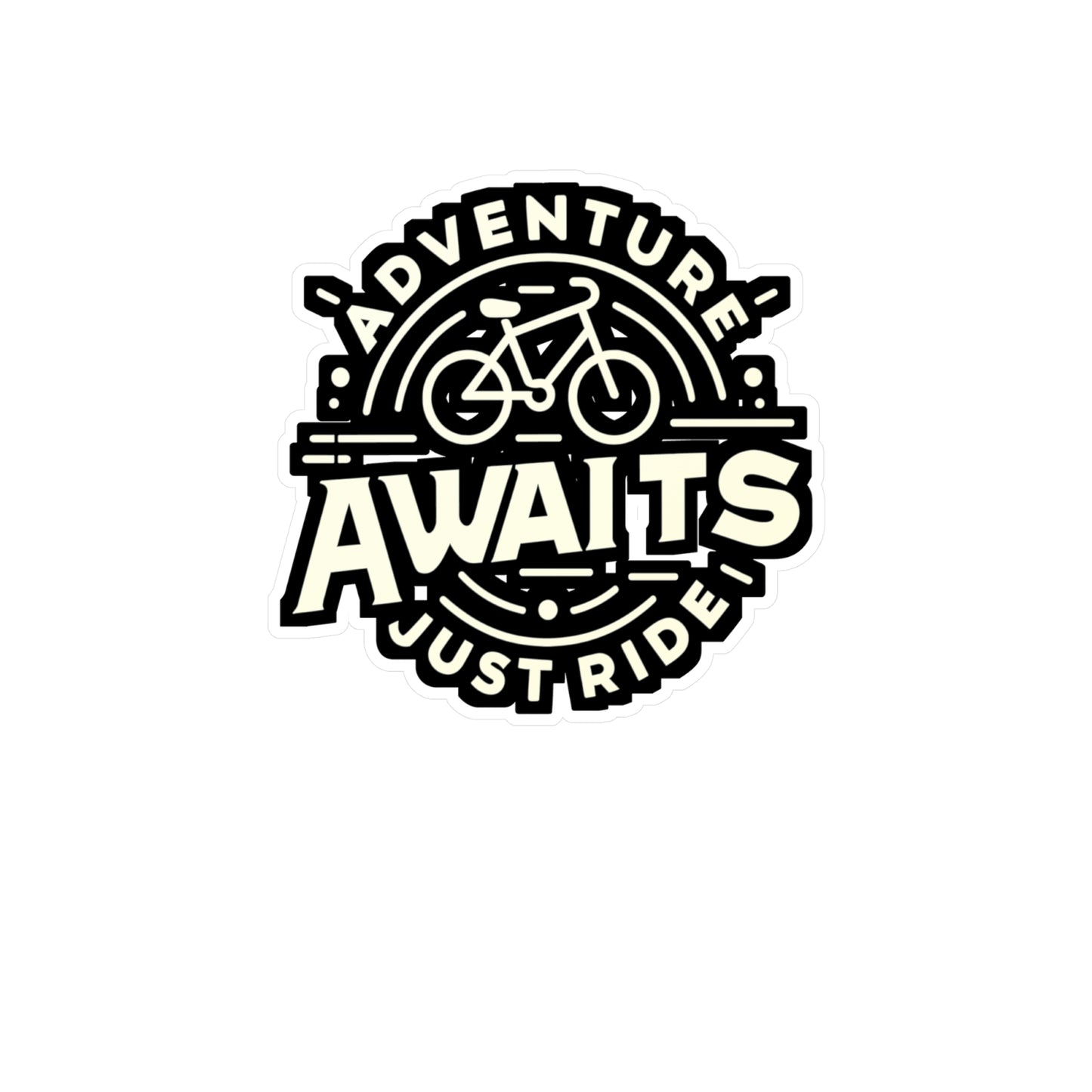 Adventure awaits, just ride - Cycling Sticker for Laptop Sticker. Water Bottle Sticker, Vinyl Cyclist Decal - Cycling Gift