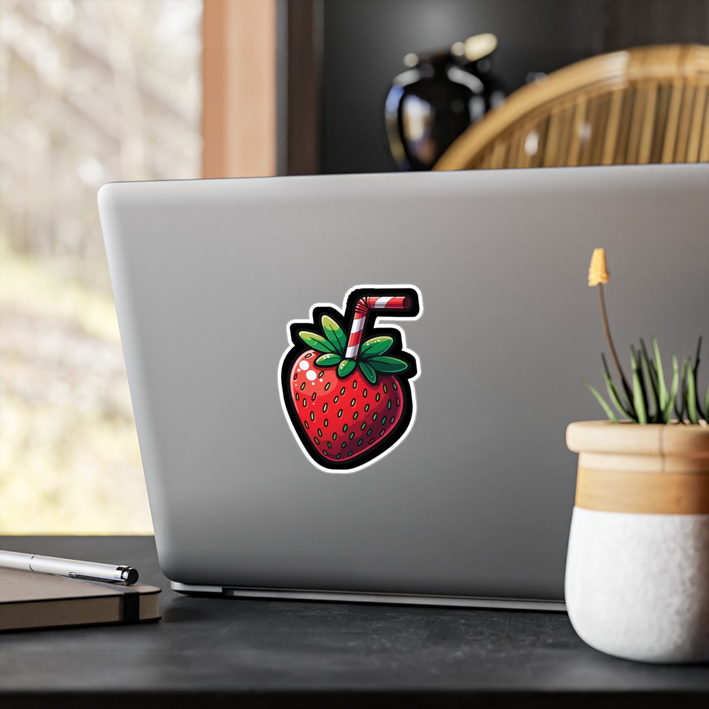 Strawberry Shake - Strawberry Sticker for Laptop Sticker. Water Bottle Sticker, Vinyl Fruits Decal - Strawberry Gift