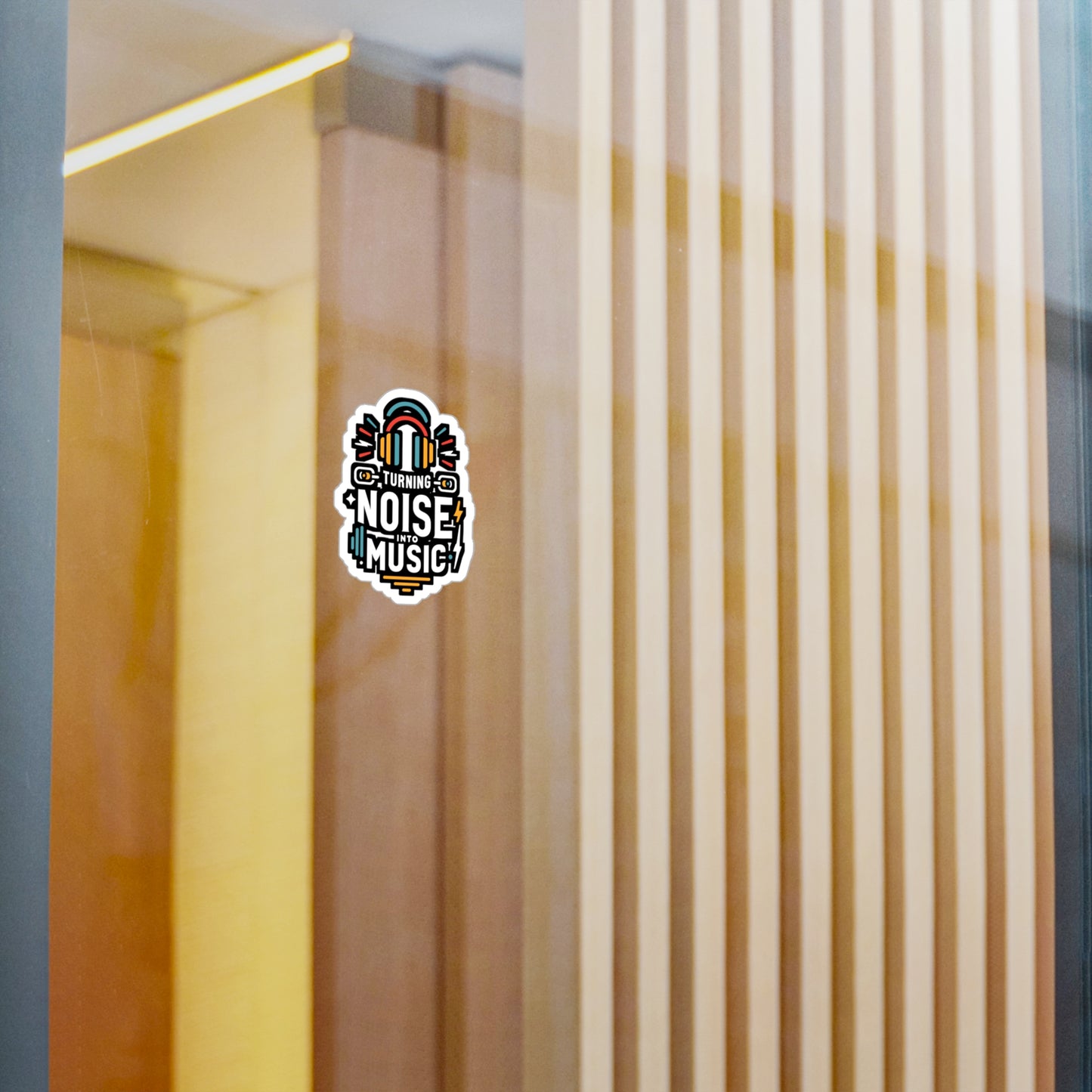 Turning noise into music - Audio-engineer Sticker for Laptop Sticker. Water Bottle Sticker, Vinyl Monitor Decal - Audio-engineer Gift