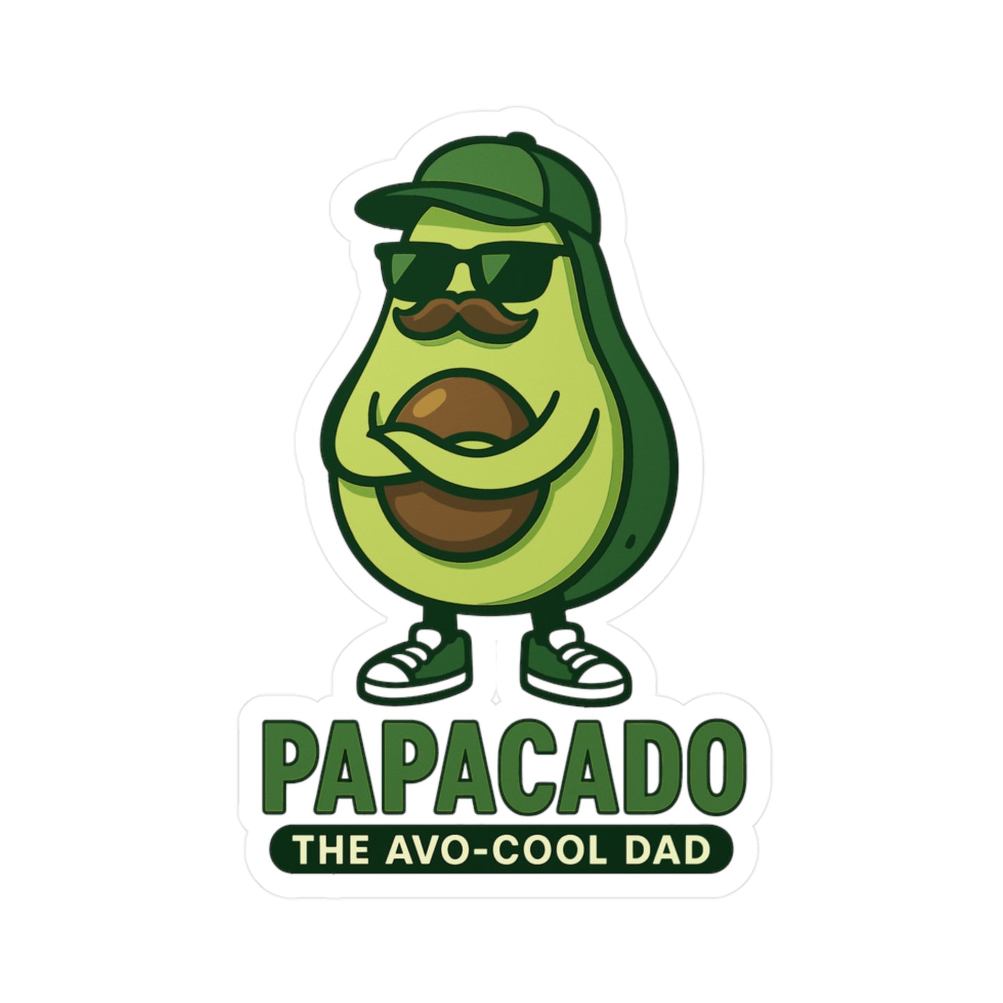 Papacado - Avocado Sticker for Laptop, Water Bottle, Gift for Teens, Women, Avocado Lovers