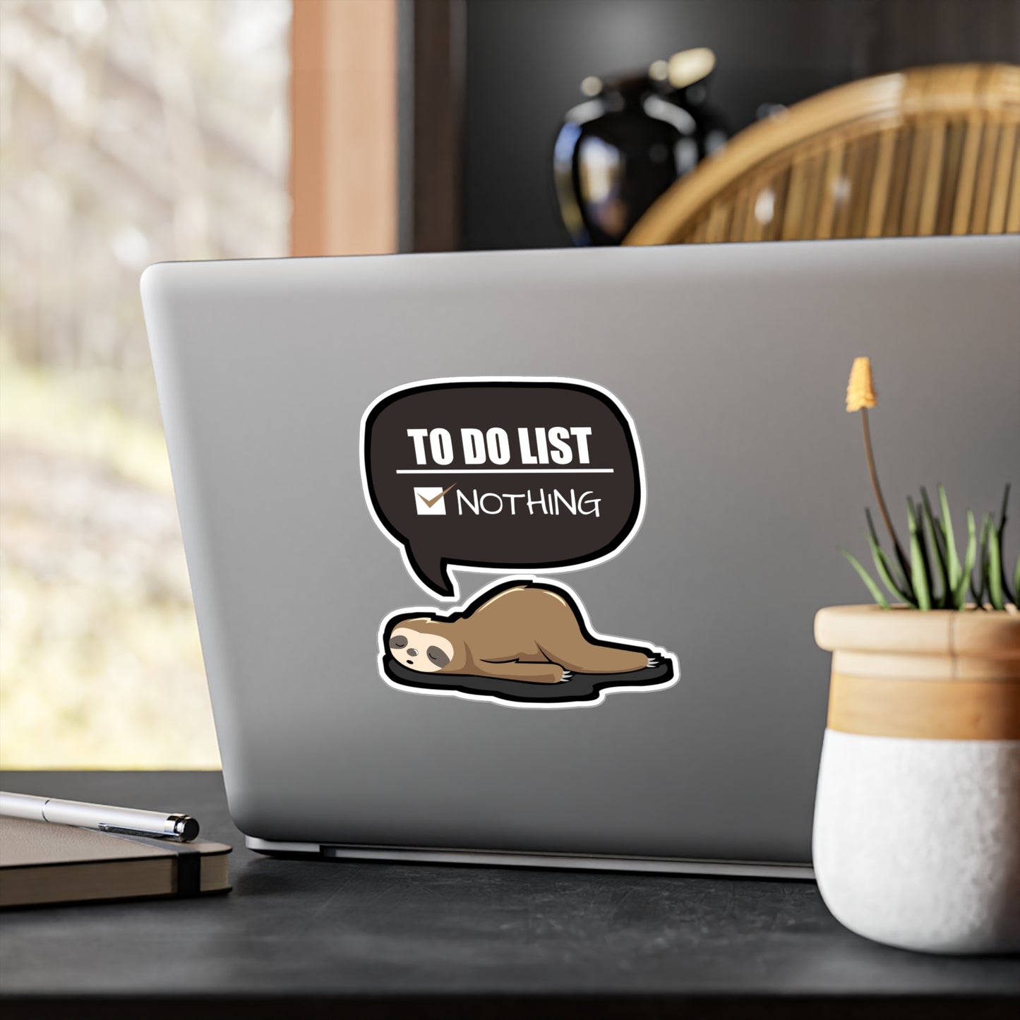 To do list Nothing - Sloth Sticker for Car Window Laptop Sticker. Water Bottle Sticker, Vinyl Cute Decal, Sloths Sticker - Sloth Gift