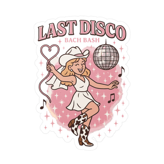 Disco Sticker Decals – Disco Cowgirl Bachelorette Bride Lasso Design, Waterproof Vinyl for Laptop, Water Bottle