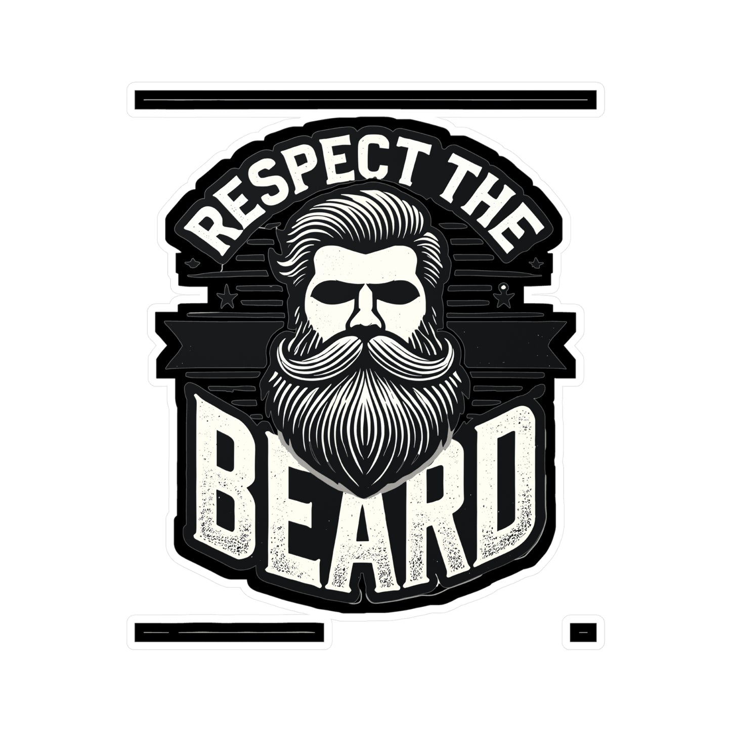 Respect The Beard - Beard Sticker for Car Window Laptop Sticker. Water Bottle Sticker, Vinyl Bearded Decal, Mustache Sticker - Beard Gift
