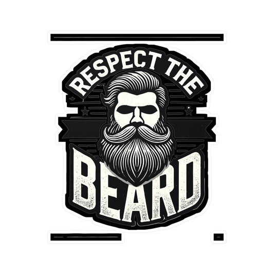 Respect The Beard - Beard Sticker for Car Window Laptop Sticker. Water Bottle Sticker, Vinyl Bearded Decal, Mustache Sticker - Beard Gift