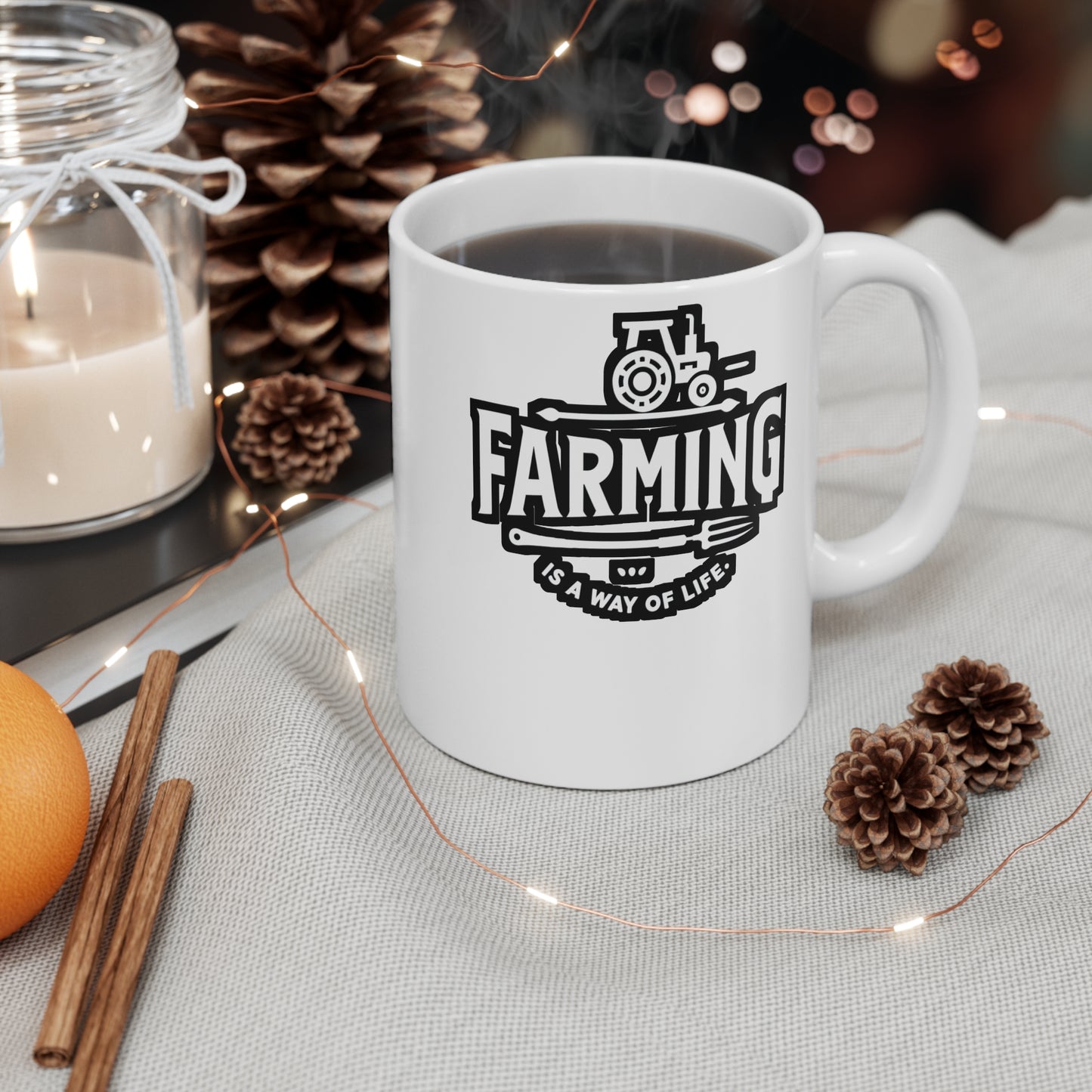 Farming is a Way of Life - Farmer Mug for Coffee 11oz. Farmer Cup, White ceramic, Tractor Mug, Livestock Tea Cup - Farmer Gift