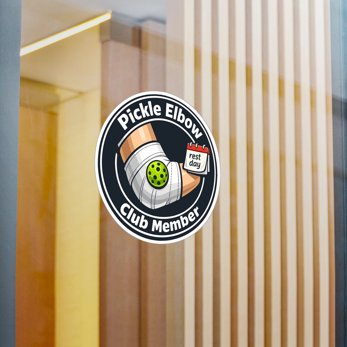 Pickleball Sticker Pickle Elbow Club Member Funny Athlete Competition Decals Waterproof Vinyl for Laptop Water Bottle
