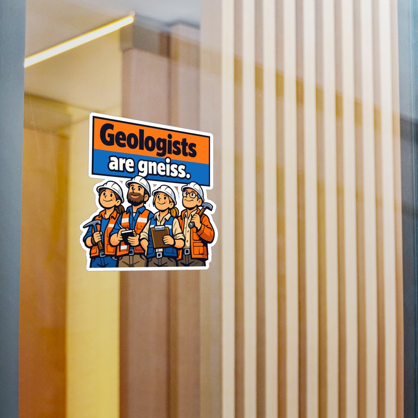 Geologie Sticker Funny “Geologists are gneiss” geology rocks minerals tectonics vinyl sticker decals waterproof for laptop water bottle