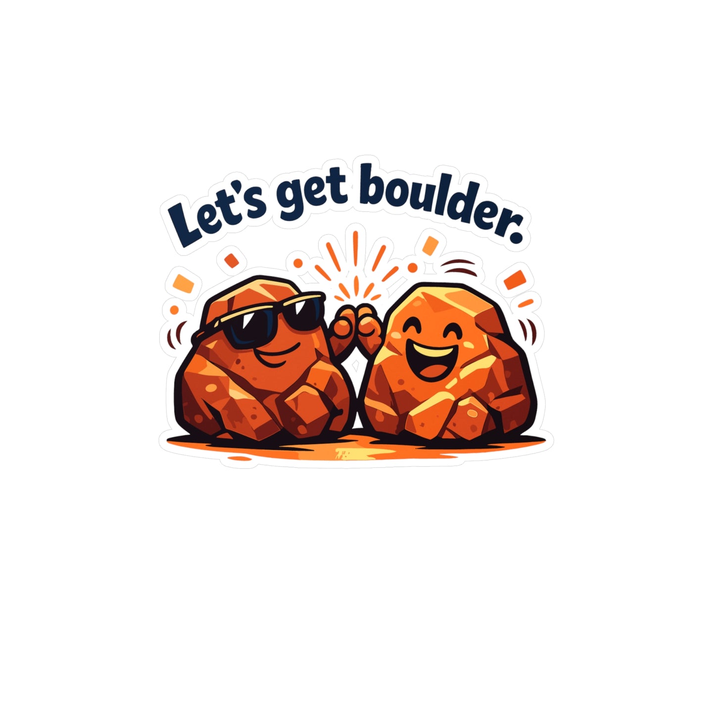 Geologie Sticker “Let's get boulder.” Funny Geology Rocks Minerals Tectonics Decals, Waterproof Vinyl for Laptop Water Bottle