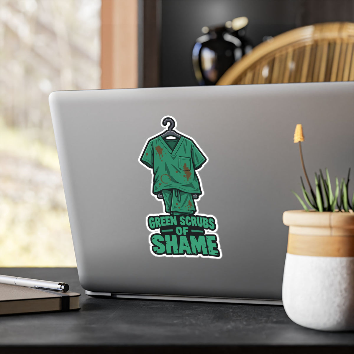 Nurse Sticker – Green Scrubs of Shame Decals for Nursing Students, Nursing School Degree Gifts, Waterproof Vinyl for Laptop