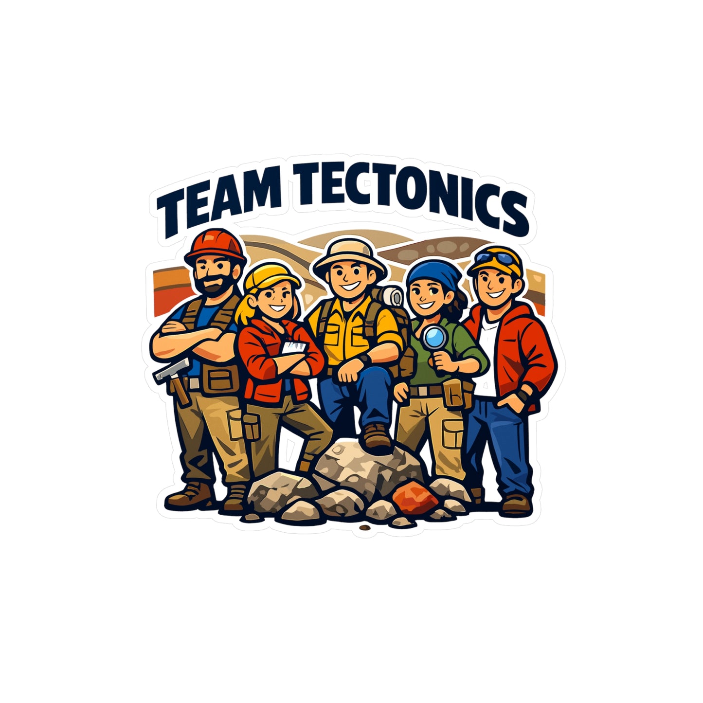 Geologie Sticker Team Tectonics – Geology Rocks & Minerals Design, Waterproof Vinyl Decals for Laptop, Water Bottle