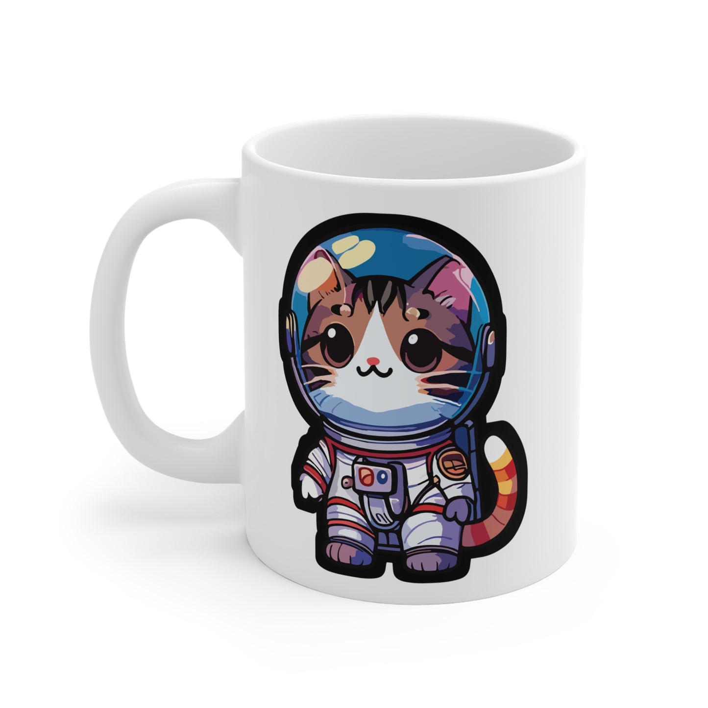 Astronaut Cat - Space Mug for Coffee 11oz. Space Cup, White ceramic, Astronaut Mug, Cadet Tea Cup - Space Gift