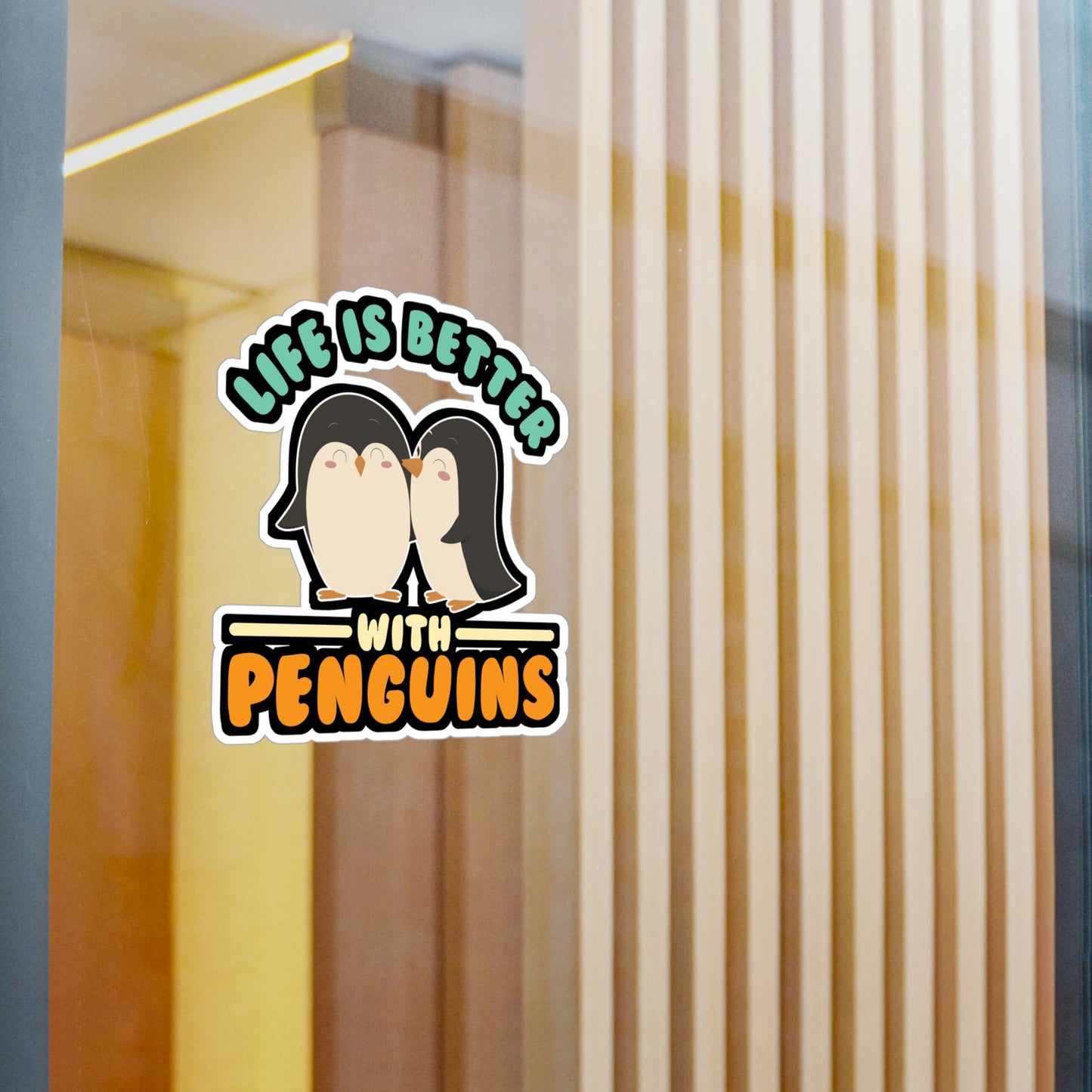 Life Is Better With Penguins - Penguin Sticker for Laptop Sticker. Water Bottle Sticker, Vinyl Small Decal - Penguin Gift