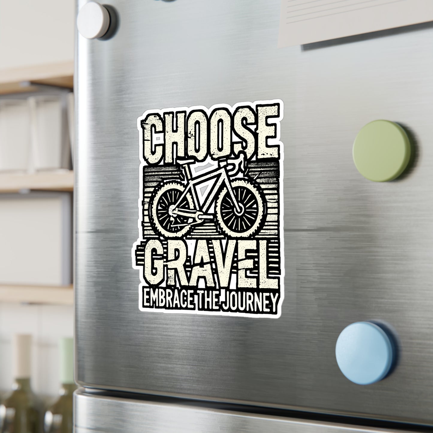 Choose Gravel – Vinyl Cycling Decal for Car Window, Laptop & Water Bottle | Gravel Chain Sticker, Cycling Gift