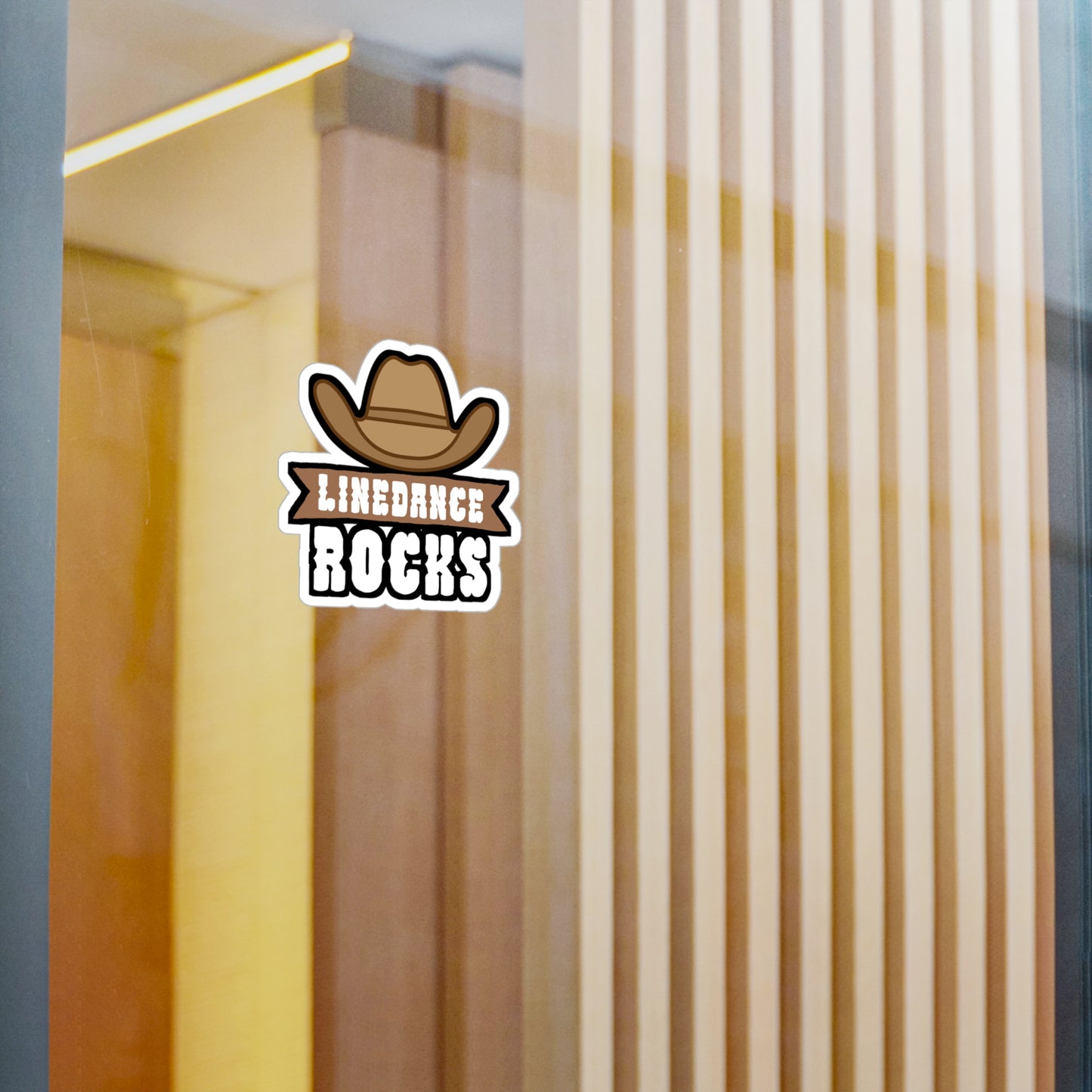 Linedance rocks - Cowboy hat Sticker for Wall, Laptop, Window, Truck, Car Cowboy hat Gift Vinyl Step Decal Sticker