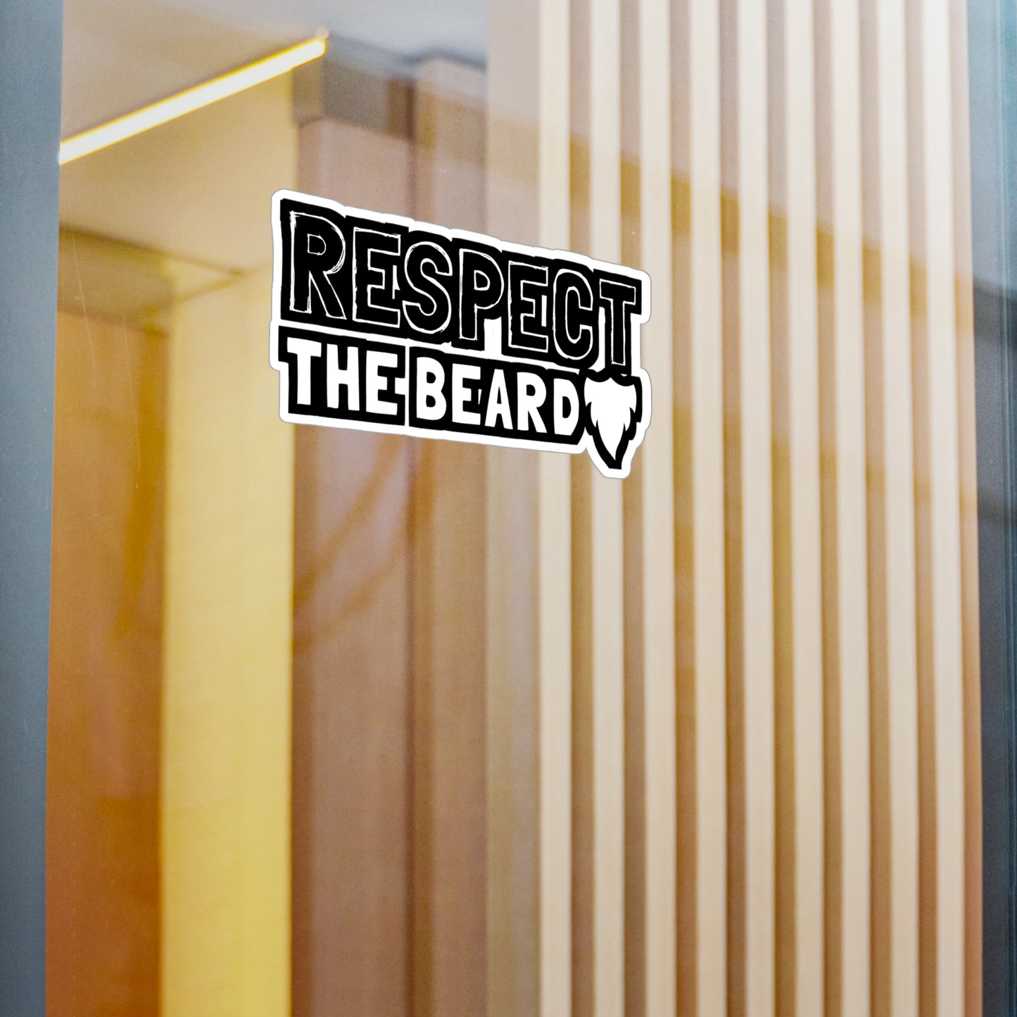 Respect The Beard - Beard Sticker for Car Window Laptop Sticker. Water Bottle Sticker, Vinyl Bearded Decal, Man Sticker - Beard Gift