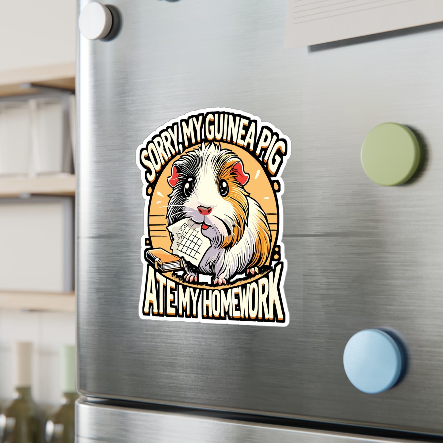 Sorry My Guinea Pig Ate My Homework – Funny Guinea Pig Sticker for Laptop or Water Bottle | Vinyl Decal & Small Pet Lover Gift