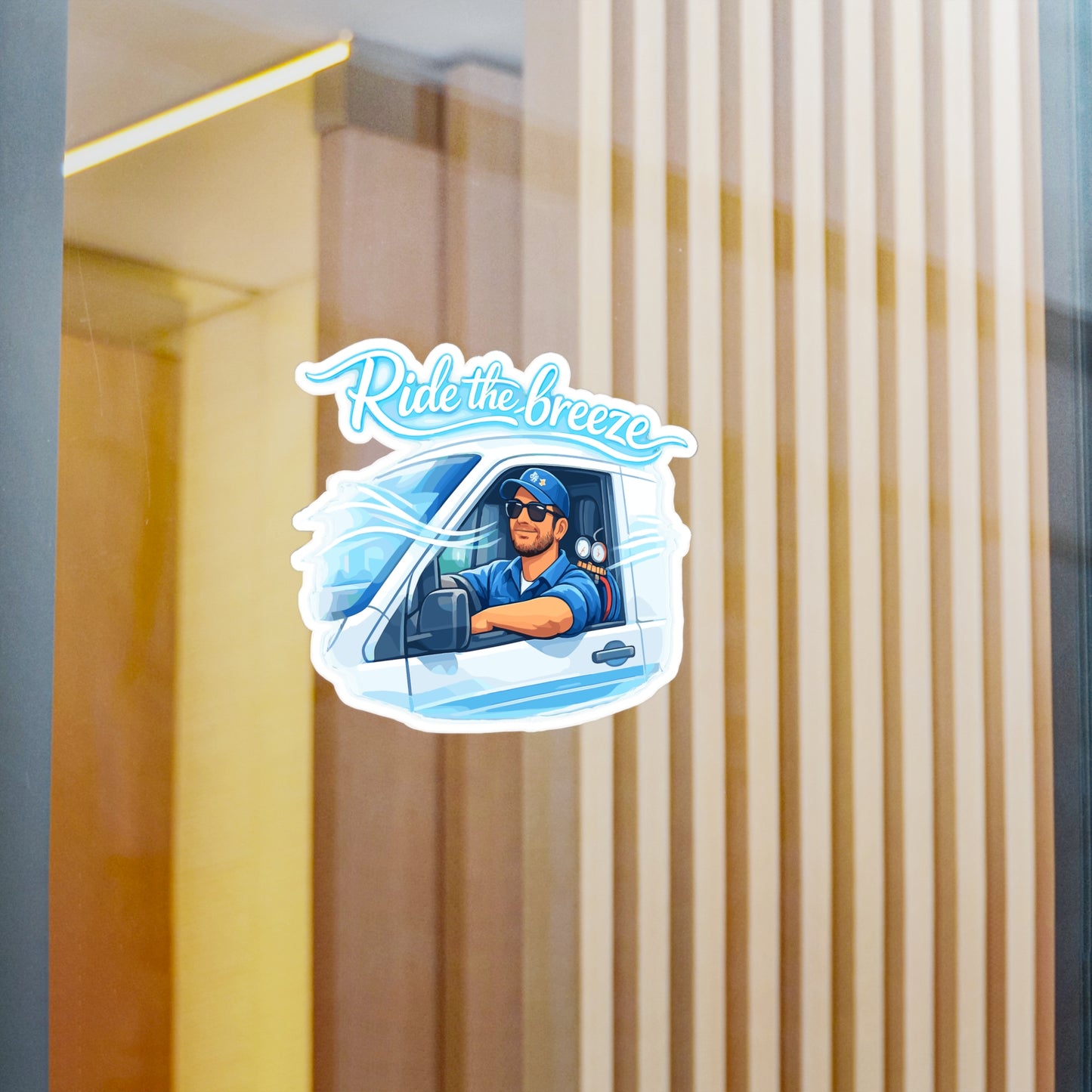 HVAC technician Sticker Ride the Breeze Funny Gift for Wife or Girlfriend, HVAC Decals Waterproof Vinyl for Laptop or Water Bottle
