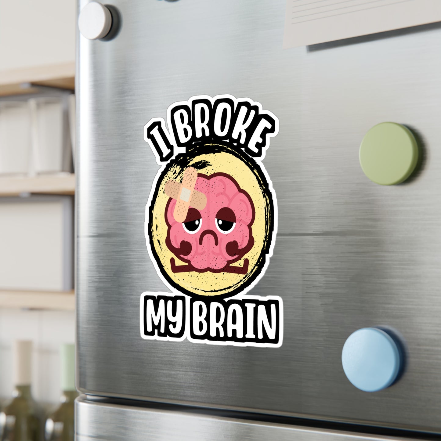 I Broke My Brain - Brain-surgery Sticker for Laptop Sticker. Water Bottle Sticker, Vinyl Skull Decal - Brain-surgery Gift