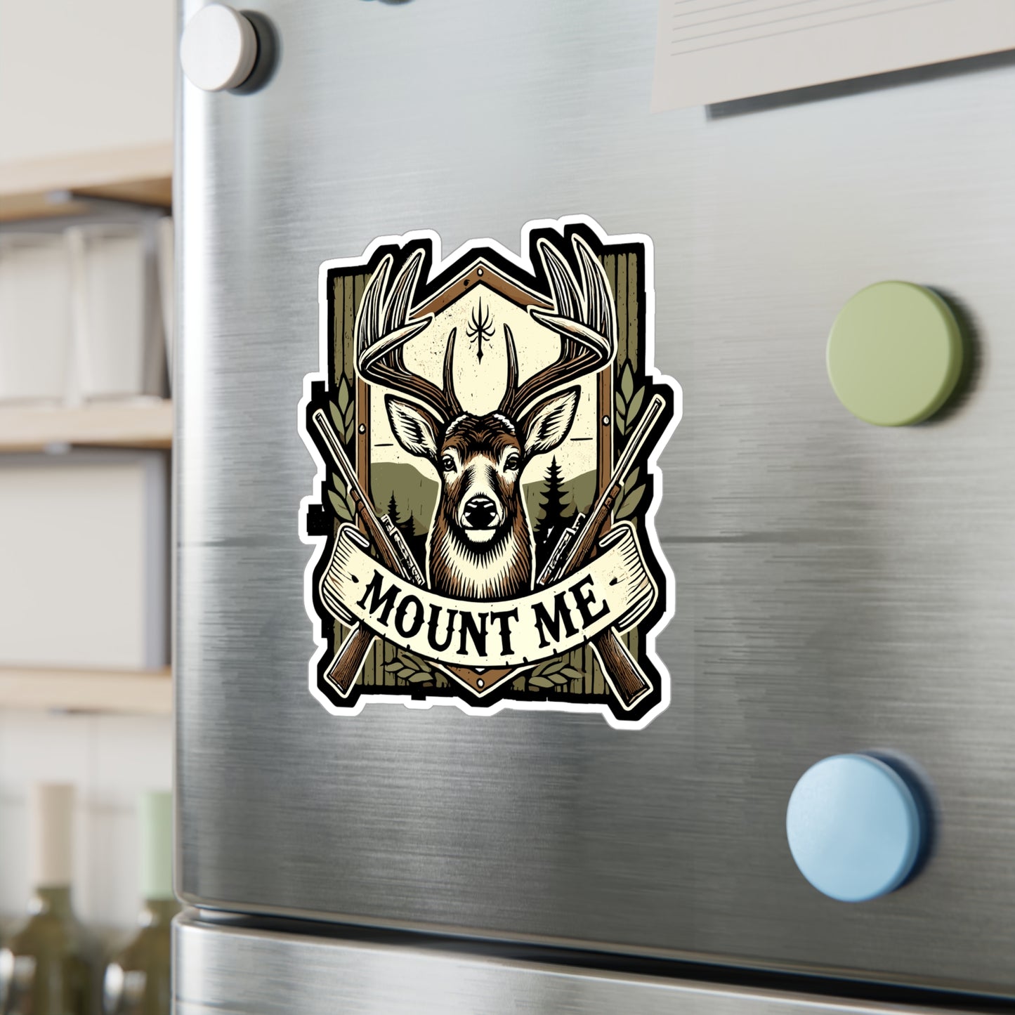 Mount Me - Hunting Sticker for Car Window Laptop Sticker. Water Bottle Sticker, Vinyl Deer Decal, Mount Sticker - Hunting Gift